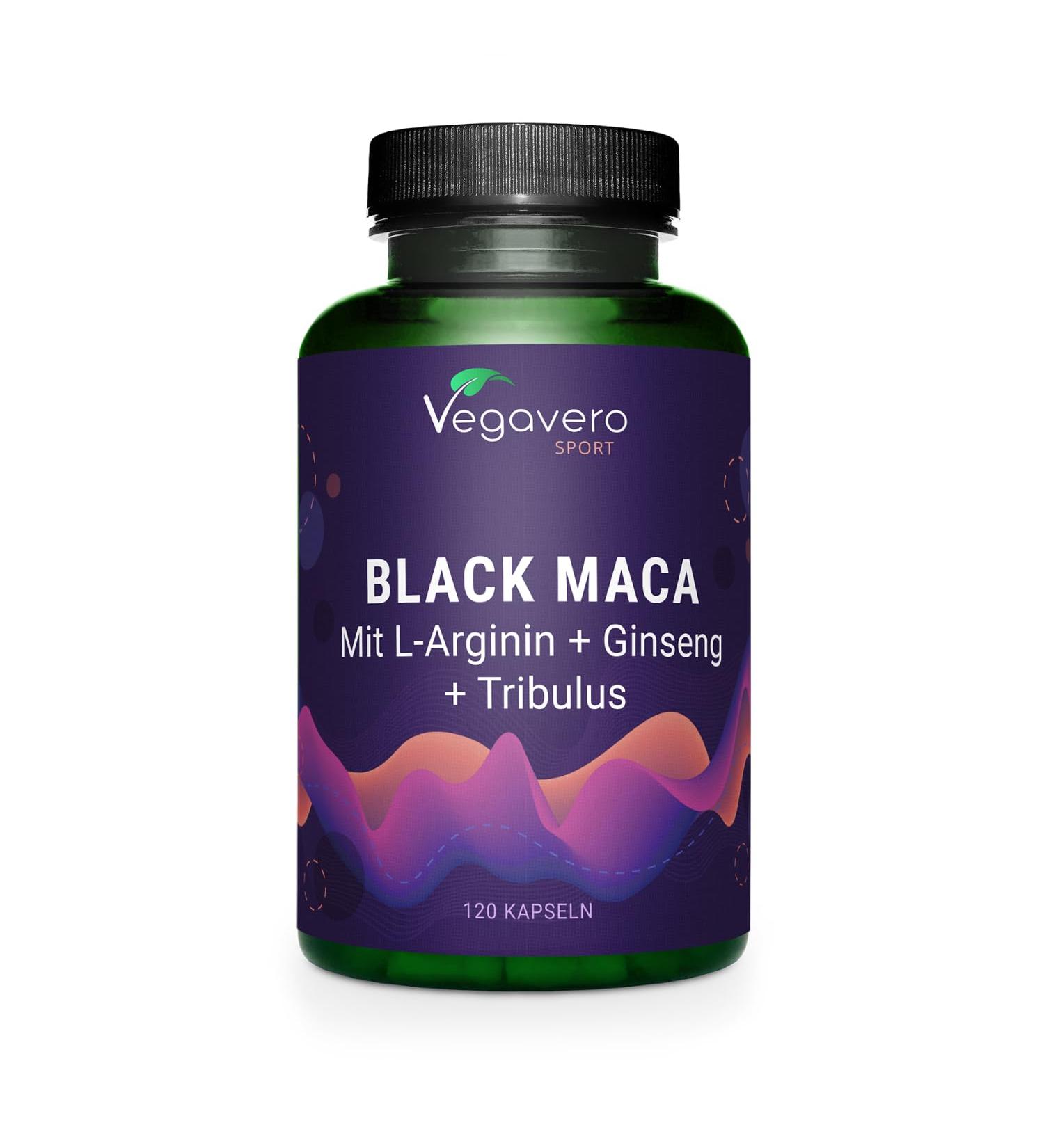 Buy Black Maca 5000 mg + L-Arginine | Vegan Booster with Tribulus Ginseng & Zinc | High-Dose 10:1 Extract | 120 Capsules | German Quality by Vegavero  - Buy Online on GoSupps.com