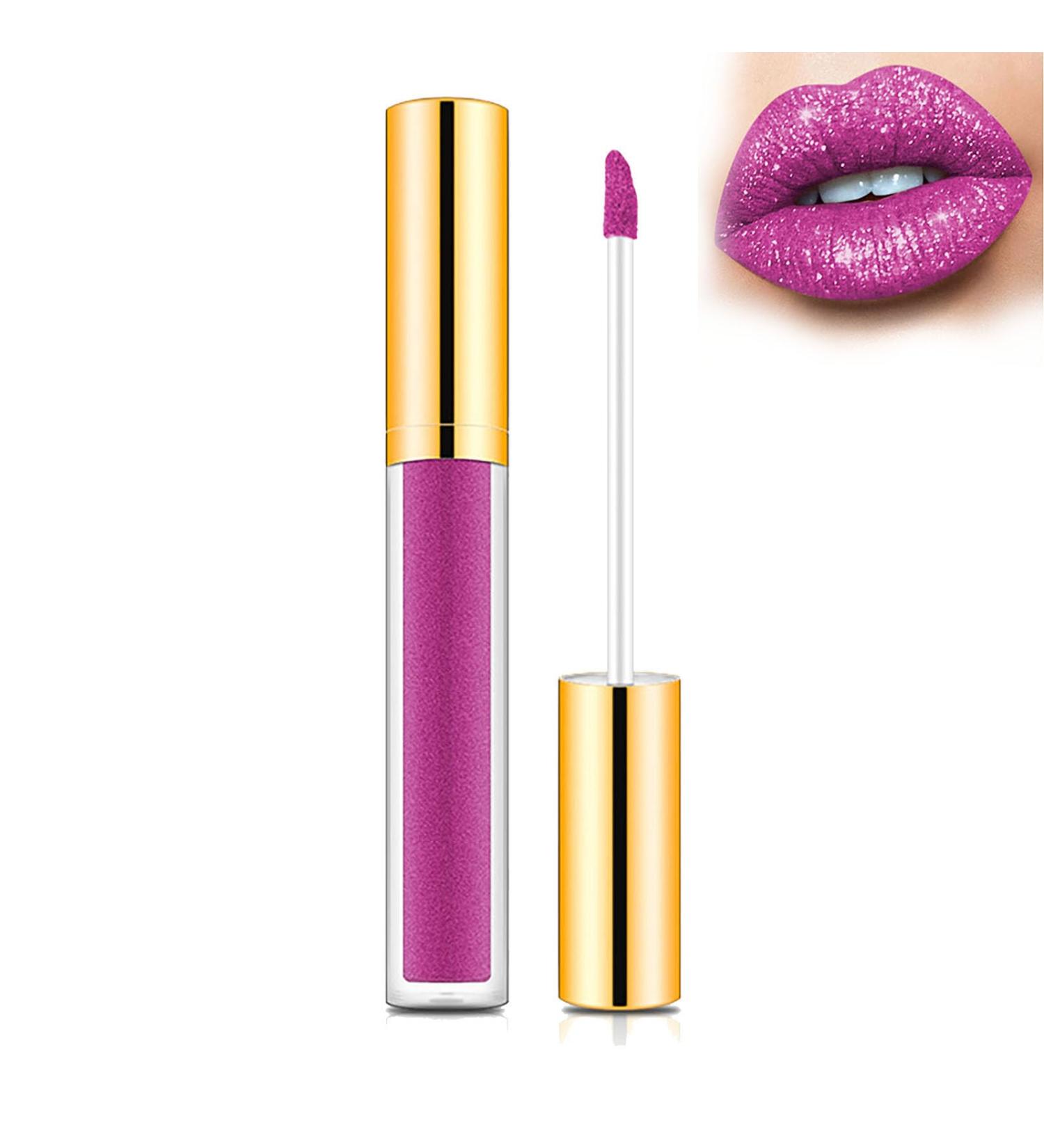 Buy Waterproof Metallic Liquid Diamond Glitter Lipstick | Long Lasting Non-Stick Lip Gloss | International Shipping Available - Buy Online on GoSupps.com