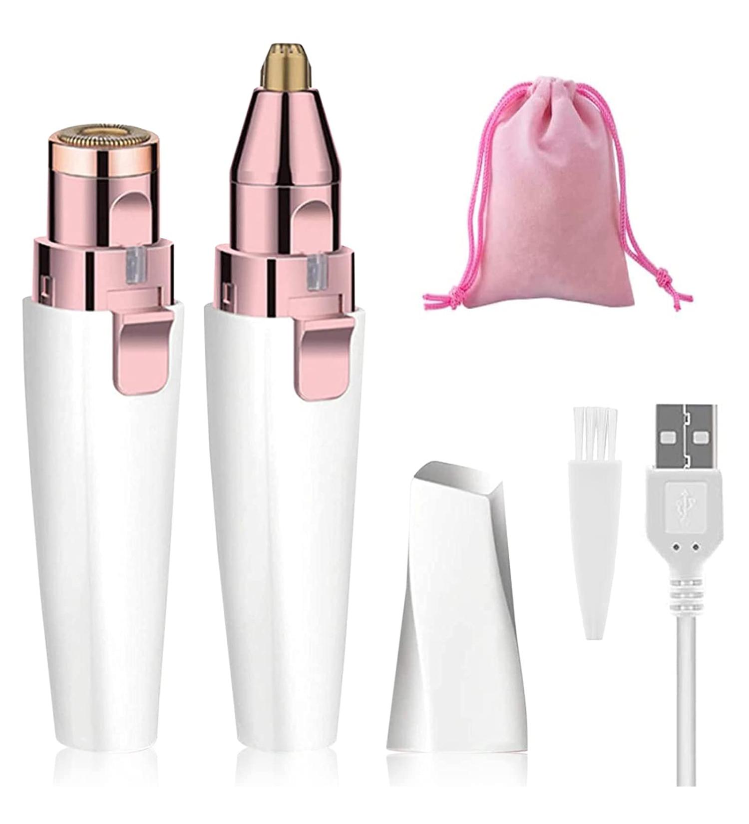 2-in-1 Facial Hair Remover for Women - Painless Precision Trimmer for Eyebrows, Nose, Lips, Body, and More - Portable Rechargeable Epilator for Smooth Skin - Buy Online on GoSupps.com