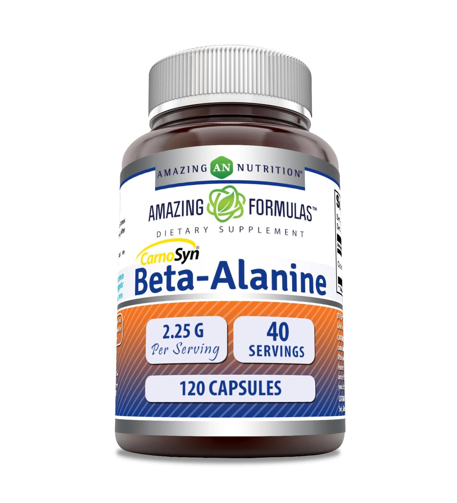 Amazing Formulas Beta Alanine Supplement | 2250 Mg Per Serving | 120 Capsules | Non-GMO | Gluten-Free | Made in USA - Buy Online on GoSupps.com