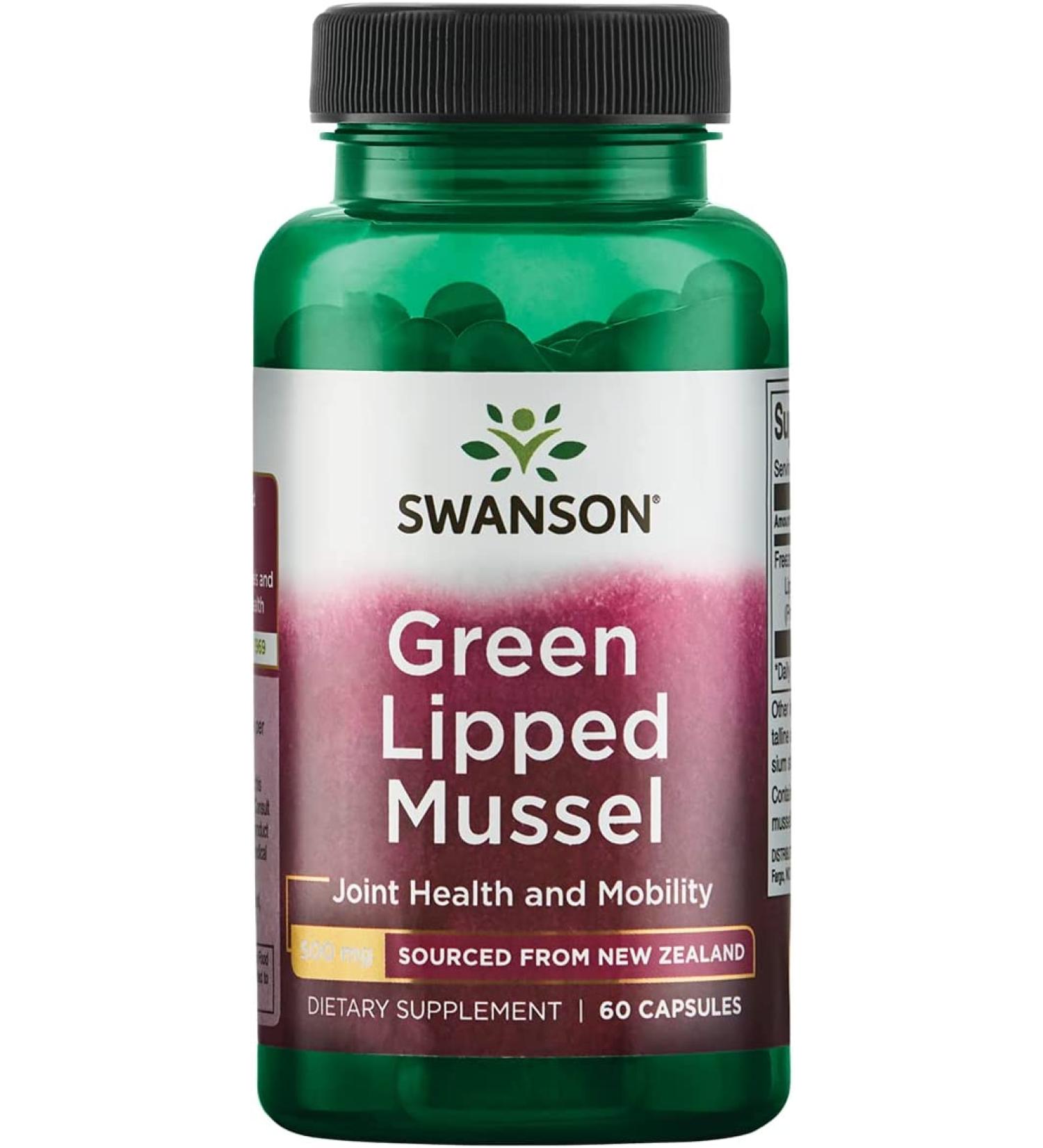 Swanson Green Lipped Mussel 500mg - 60 Capsules for Joint Support - Buy Online on GoSupps.com