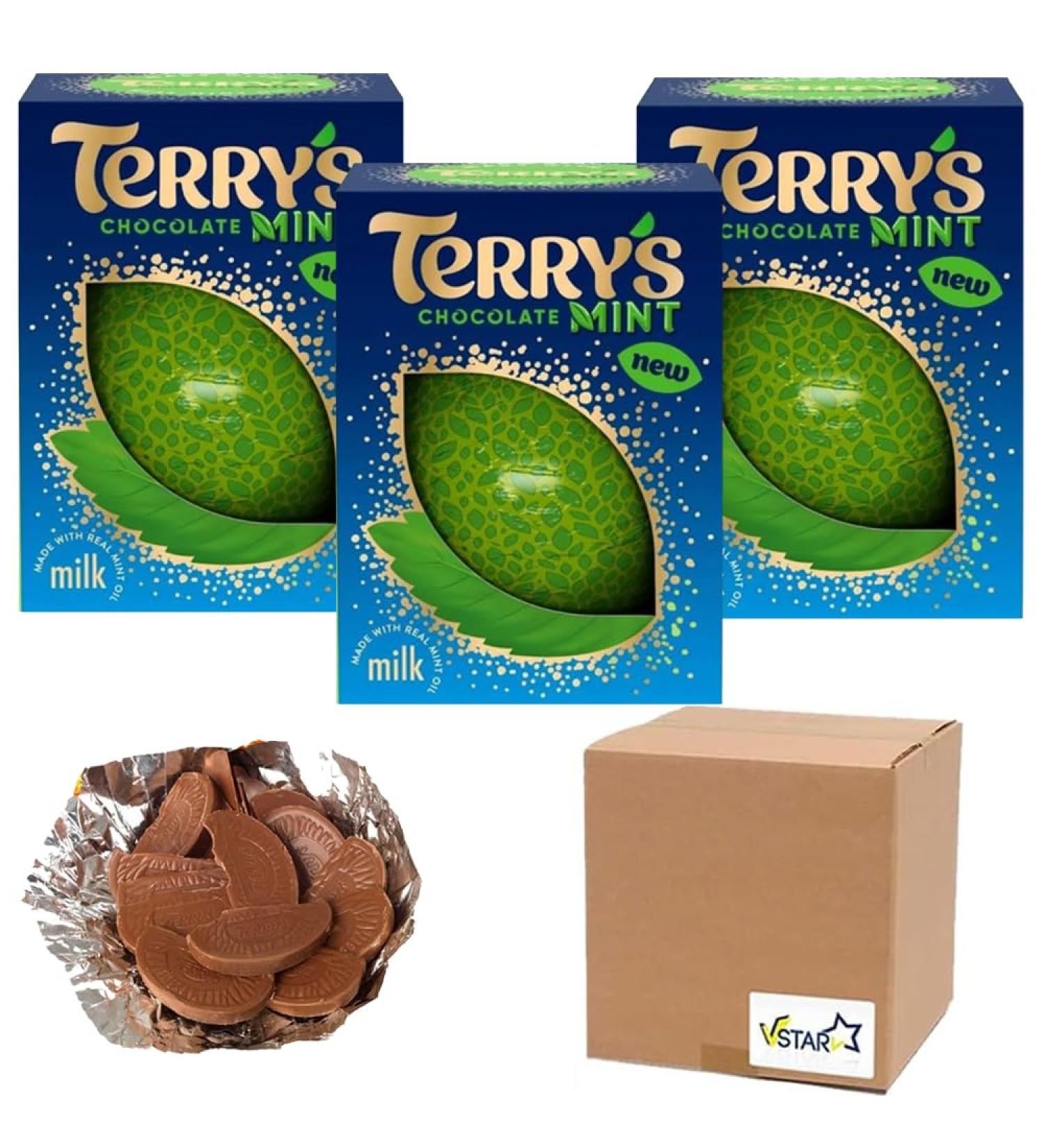 Terry's Chocolate Mint Ball 145g - Mint flavour milk chocolate ball (3 Packs) Chocolate 3 Packs