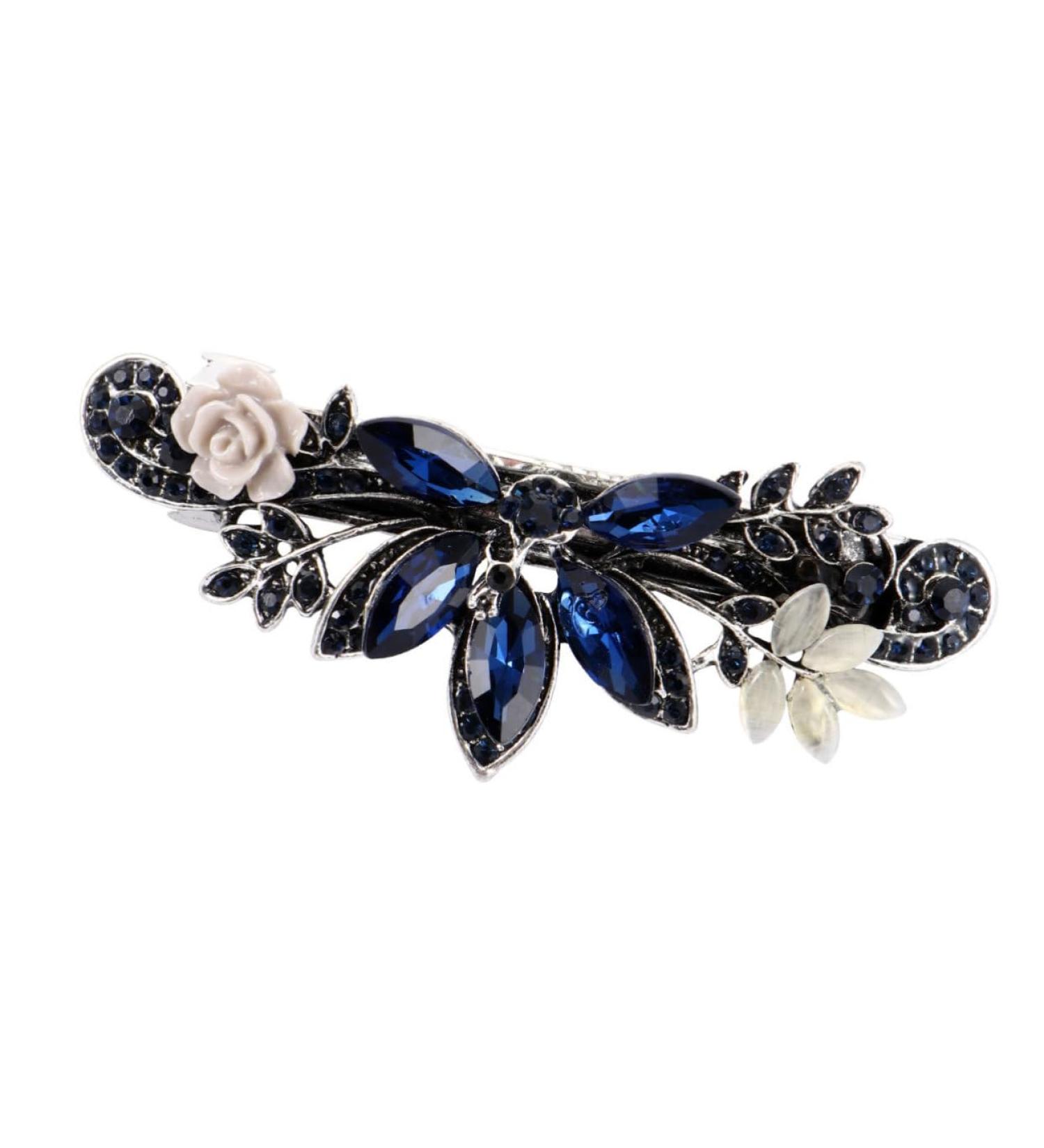 Beaupretty 1Pc spring clip hasenohren louis Rhinestone Hairpin hair barrettes for women womens barrettes for hair stylish hairpin alloy 3a dark green rhinestones Horizontal clip Miss 9X3X2CM Pattern F48-7 - Buy Online on GoSupps.com