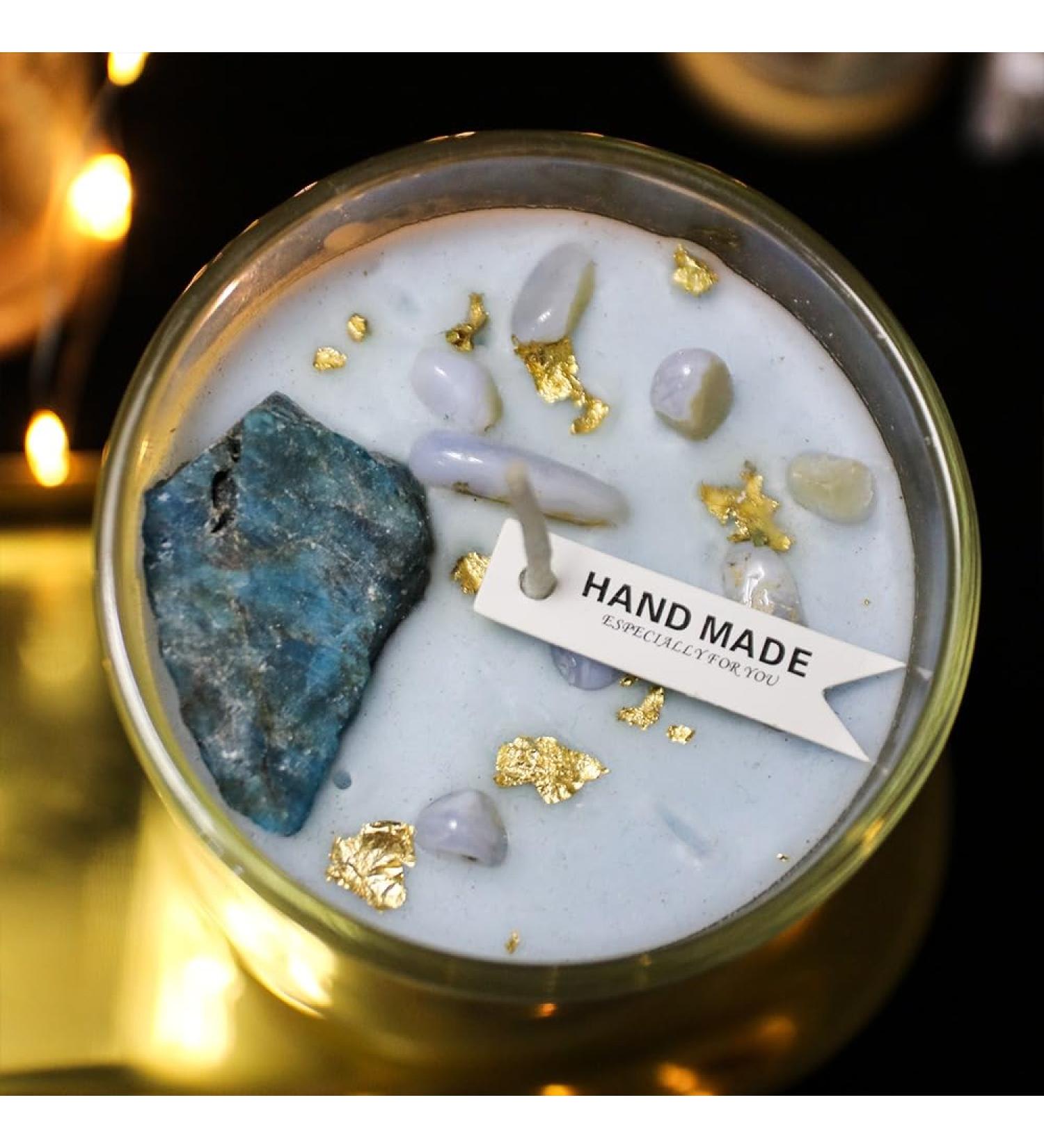 Healing Crystals Candle | Reiki Charged Manifestation Candle with Crystals | Scented Quartz Candle in Luxury Gift Box | Shop Internationally - Buy Online on GoSupps.com