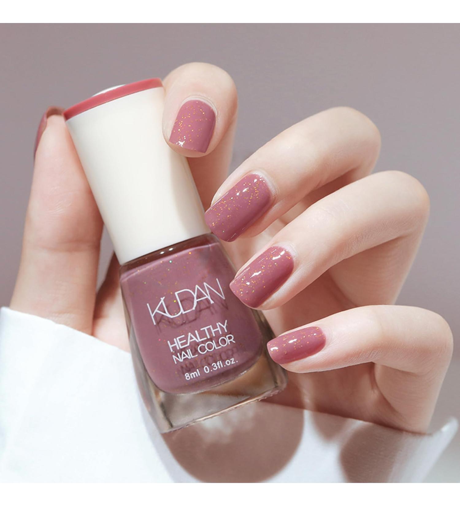 DMQ Glitter Nail Polish Purple Glitter Nail Varnish Quick Drying & Long Lasting Chip Resistant Gel Nail Polish for DIY Nail Art Manicure at Home No Need Baking 8ML - Buy Online on GoSupps.com