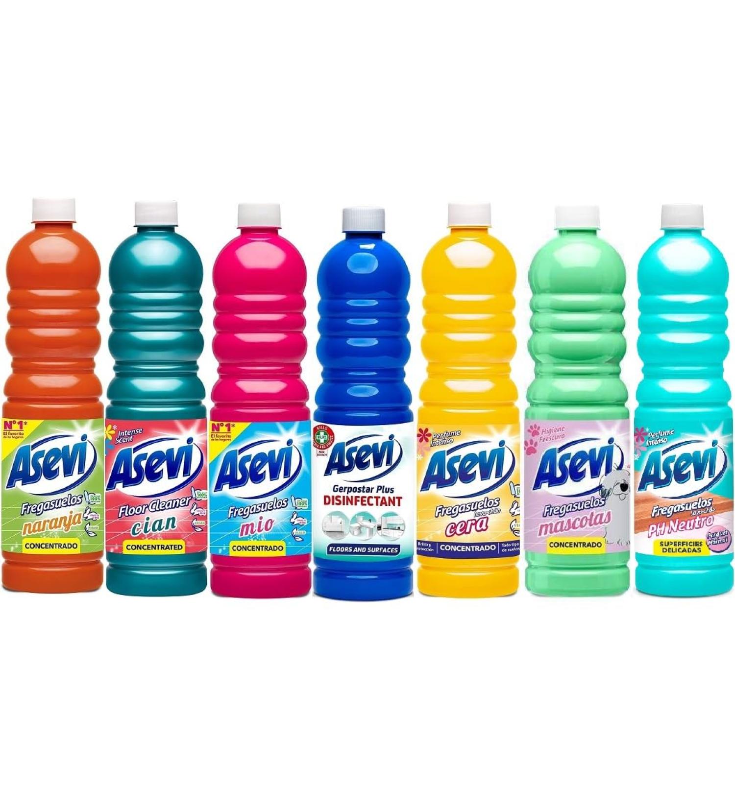 Asevi Floor Cleaner Bundle (7 x 1L) Concentrated Spanish Cleaning Products
