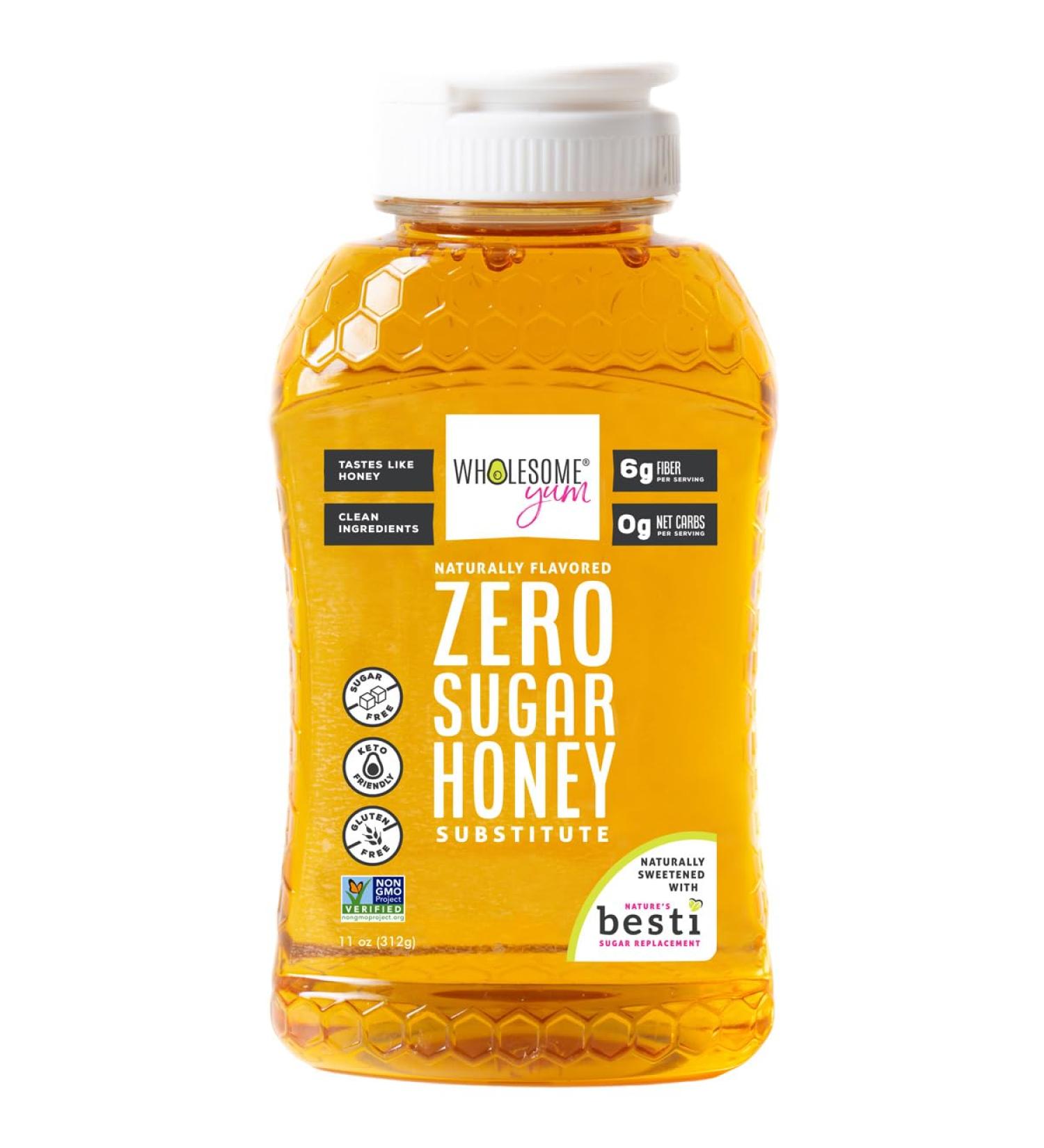 Wholesome Yum Zero Sugar Honey Substitute - Keto Friendly with Monk Fruit & Allulose | 11 oz Bottle - Buy Online on GoSupps.com