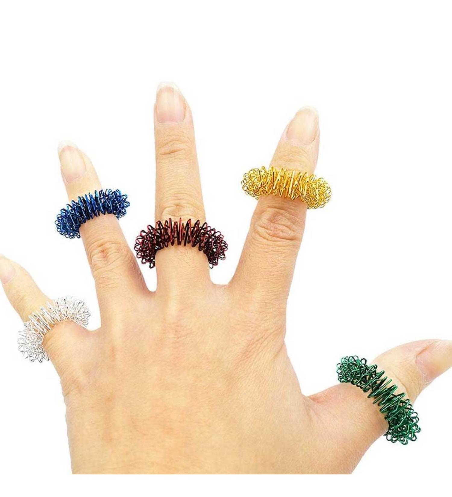 Magiclulu 12-Pack Hand-In-Hand Finger Massage Toy - Stress Relief Rings for Kids - Mini Vibrating Feather Game Set (2.8cm) - Perfect for Fun & Relaxation - Buy Online on GoSupps.com