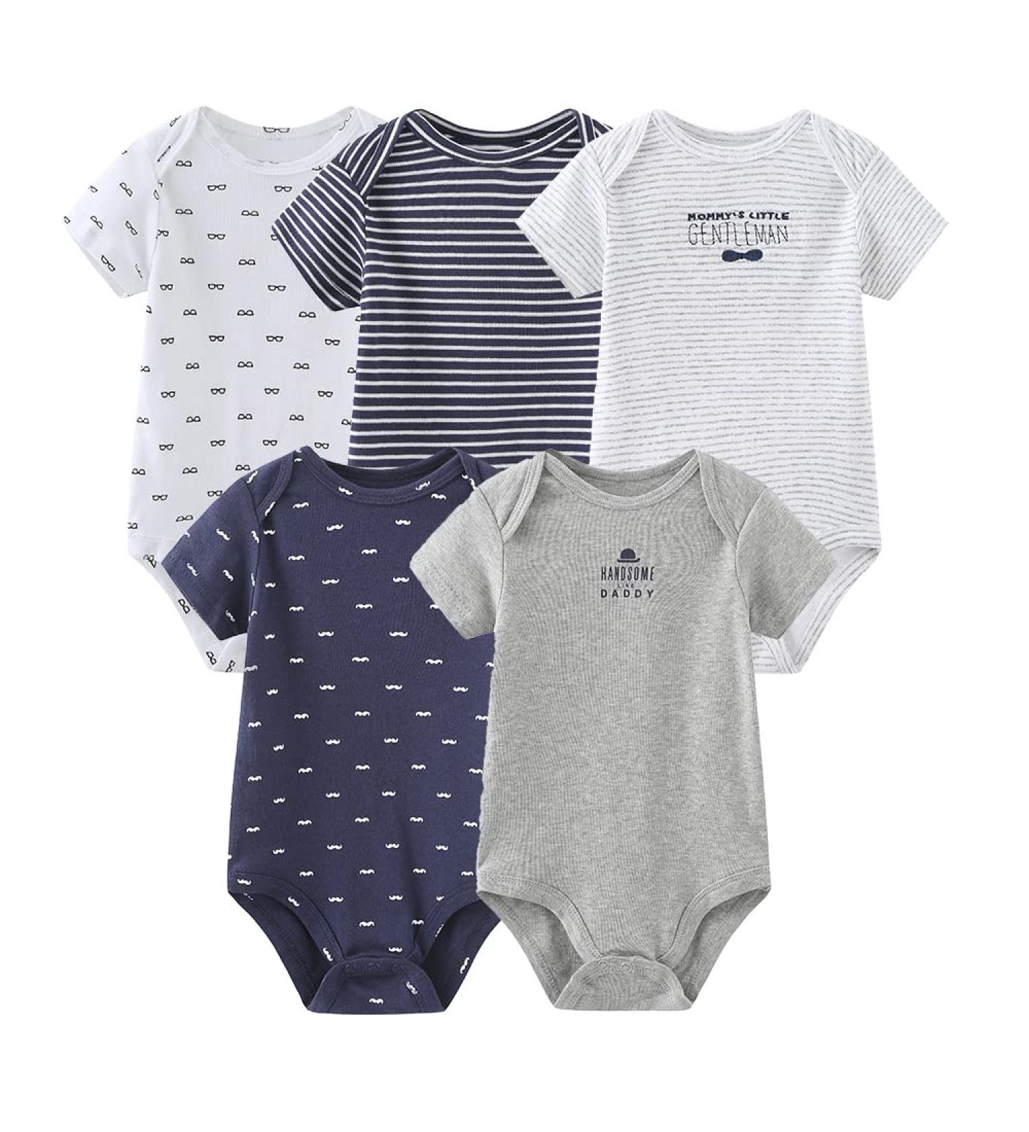 MAMIMAKA Baby Bodysuits & Pants Set - Short Sleeve Onesies for Boys & Girls (6-9 Months) - Buy Online on GoSupps.com