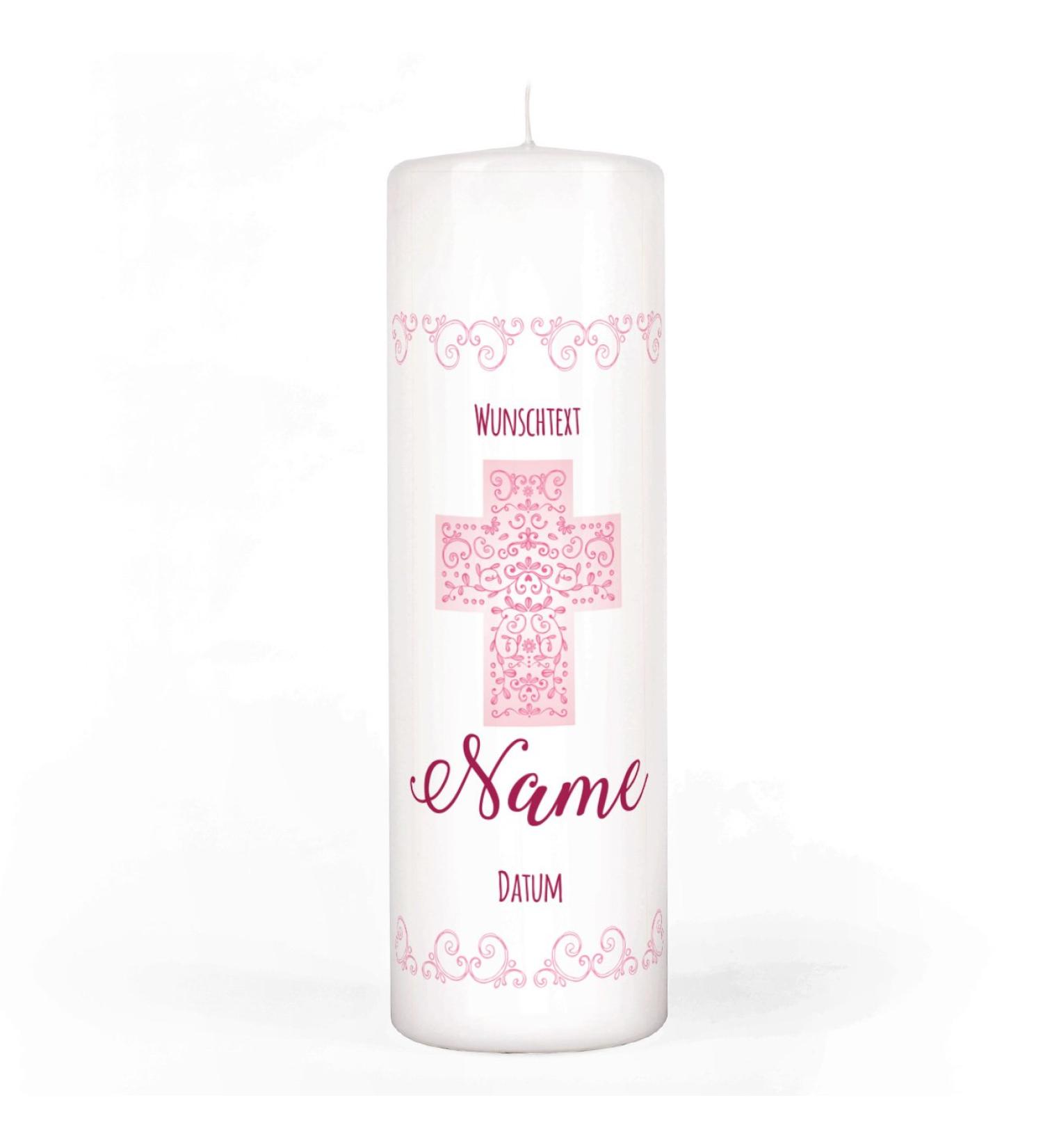 Personalized Striefchen Candle for Baptism Communion & Confirmation - Custom Name & Date for Girls - Buy Online on GoSupps.com