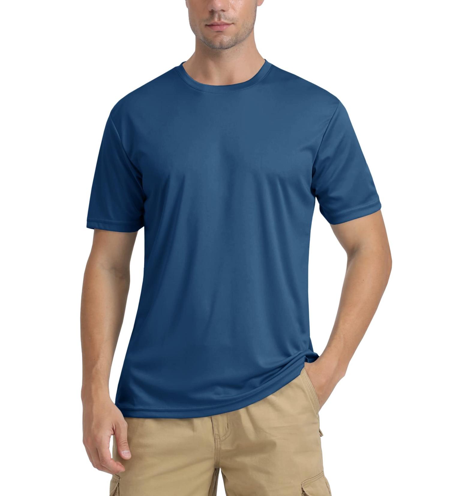 TACVASEN Men's UV Protection T-Shirt | UPF 50+ Short Sleeve Sun Tee | 3XL Indigo - International Shipping Available - Buy Online on GoSupps.com