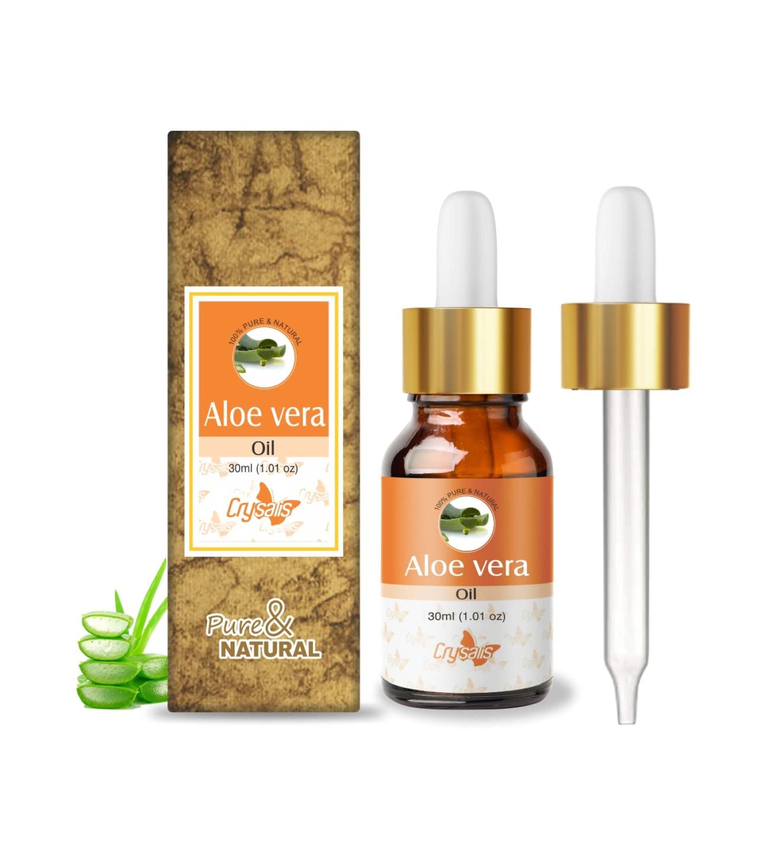 Crysalis Aloe Vera(Aloe Barbadensis Miller) Oil|100% Pure & Natural Undiluted Essential Oil Organic Standard For Skin & Hair Care|Provides Moisturisation& Skin & Hair (30ML) - Buy Online on GoSupps.com