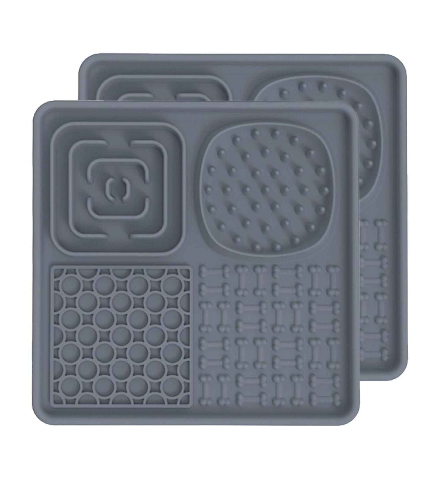Buy Aodaliy Silicone Lick Mat for Dogs & Cats - BPA-Free Extra Large Suction Cups 2-Pack - Slow Feeder for Pets (Gray) - Buy Online on GoSupps.com