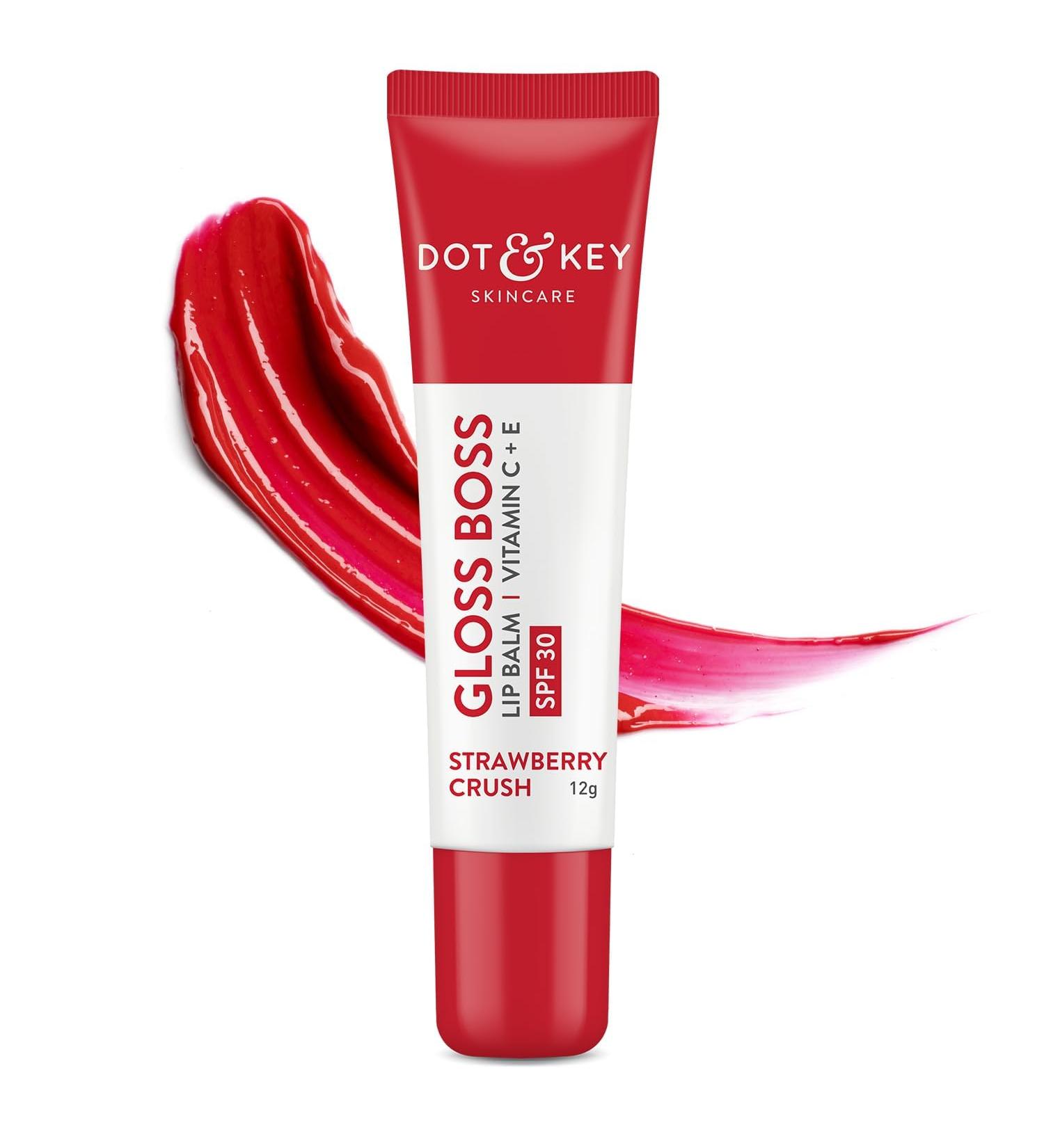 Strawberry Lip Balm (12g) with SPF 30 & Vitamin C | Tinted Hydration for Soft Naturally Pink Lips | Fades Pigmentation - Ideal for Women - Buy Online on GoSupps.com