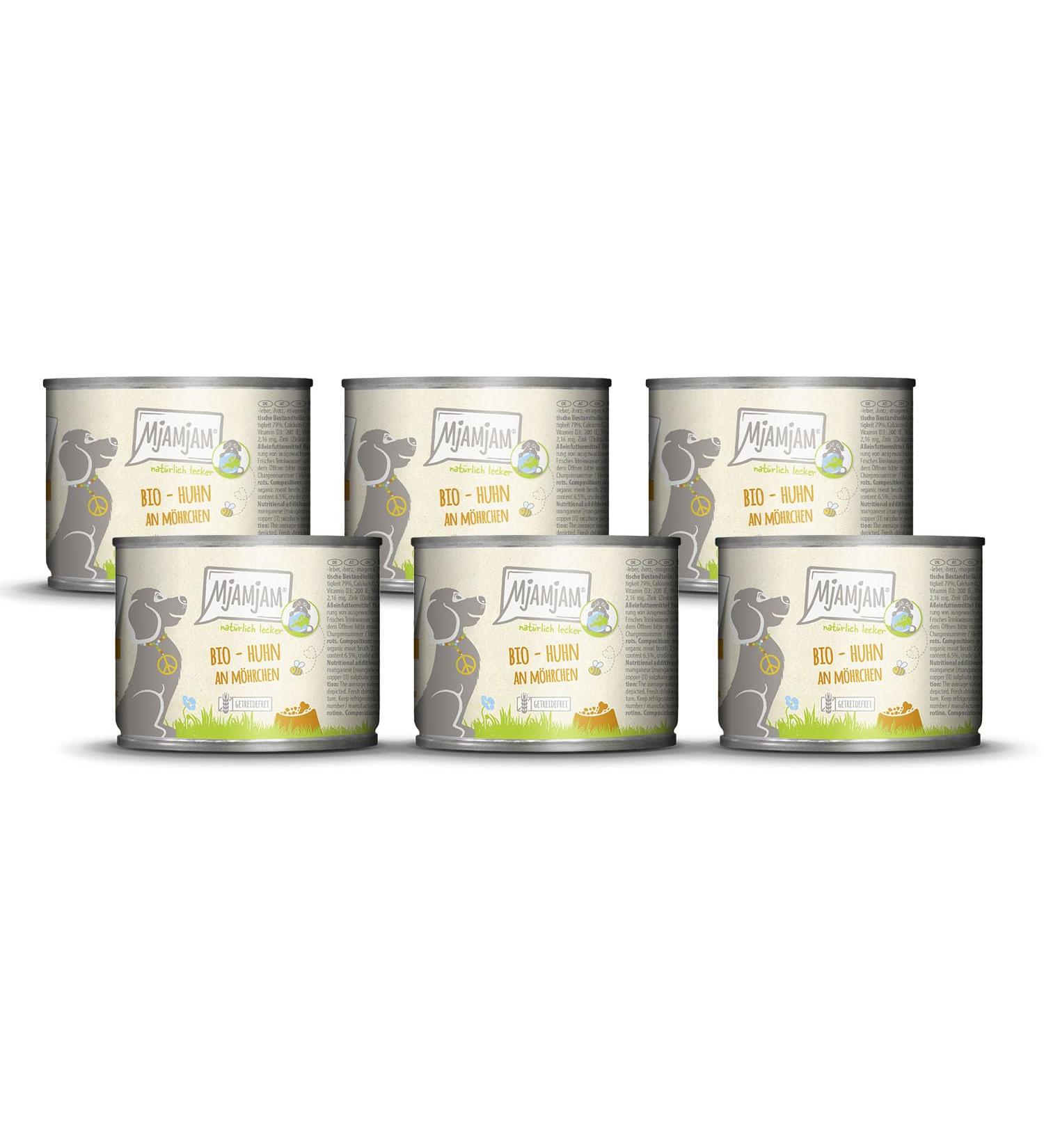 MjAMjAM - Premium Wet Dog Food - Naturally Delicious - Organic Chicken with Carrots Pack of 6 (6 x 200g) Grain Free with Extra Meat - Buy Online on GoSupps.com