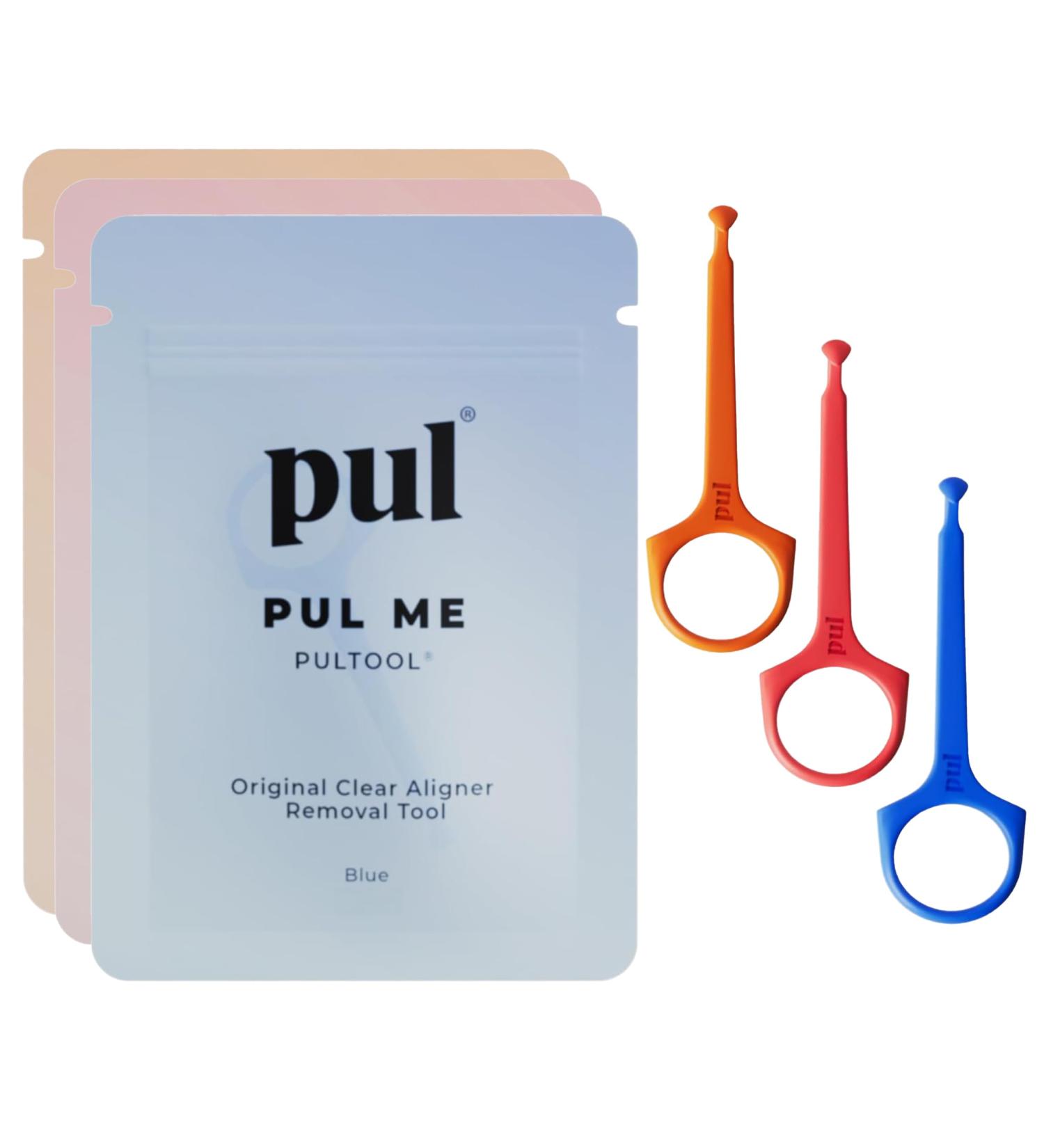 PUL Pack of 3 Reusable Clear Aligner Removal Tool Compatible with Invisalign Removable Braces Retainers Trays Easy-to-Use Device Remover Dental & Oral Hygiene Care Product Blue Orange Pink - Buy Online on GoSupps.com