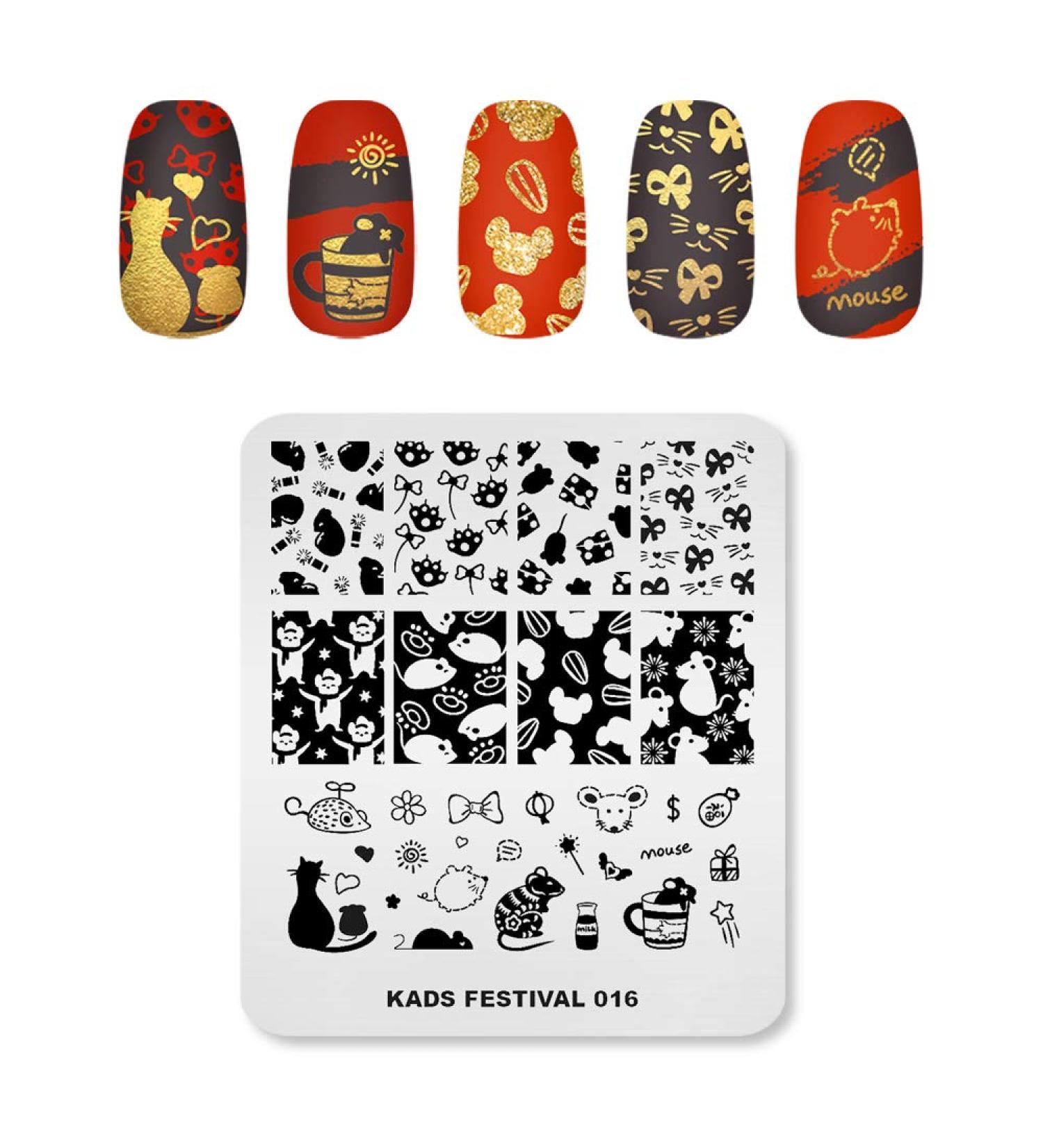 KADS Nail Art Stamping Plates - FE016 | DIY Manicure Templates for Perfect Nail Designs - International Shipping Available - Buy Online on GoSupps.com