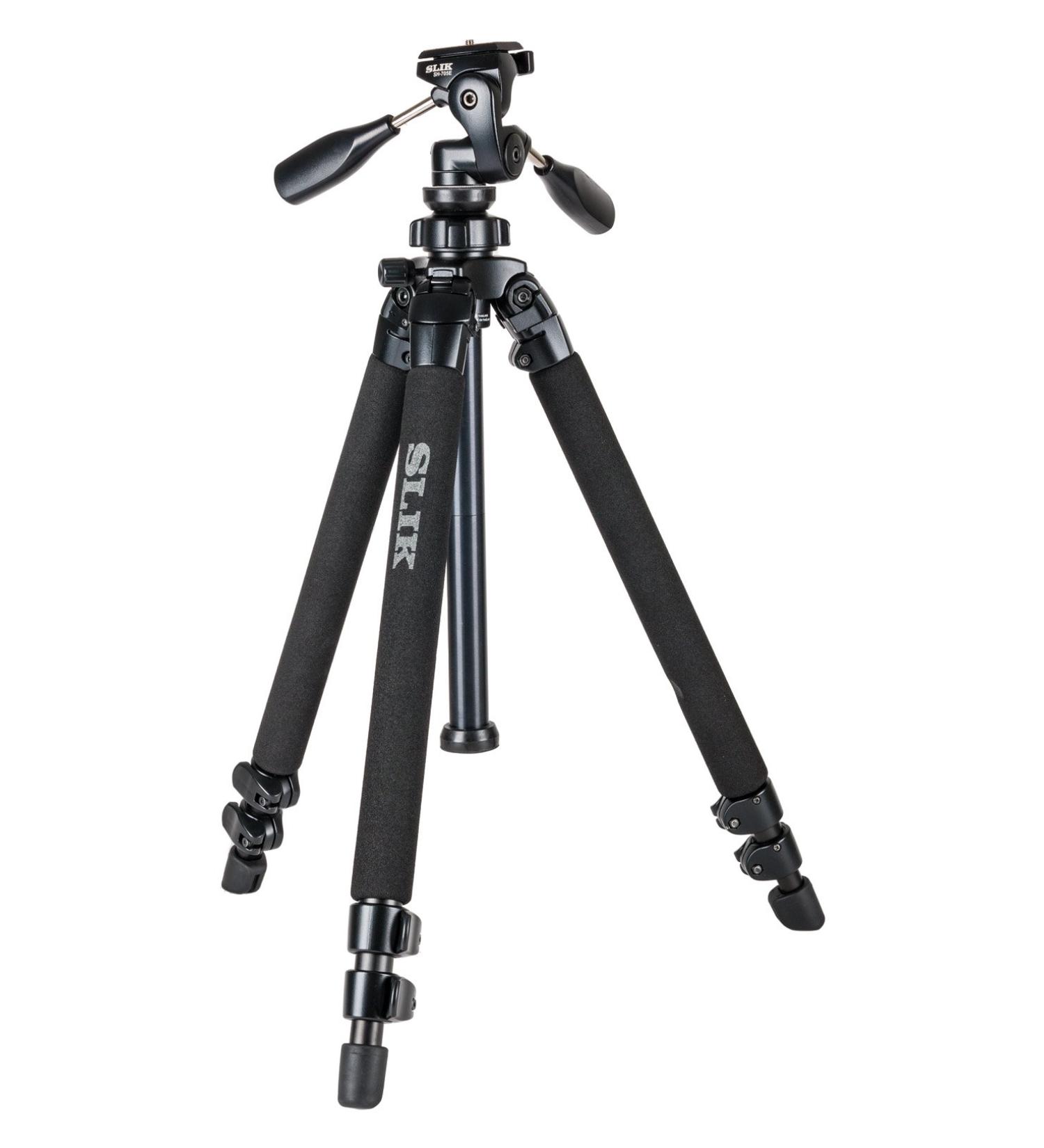SLIK Pro 400DX Tripod Legs - with 3-Way Pan/Tilt Quick Release Head, for Mirrorless/DSLR Sony Nikon Canon Fuji Cameras and More - Black (615-400)