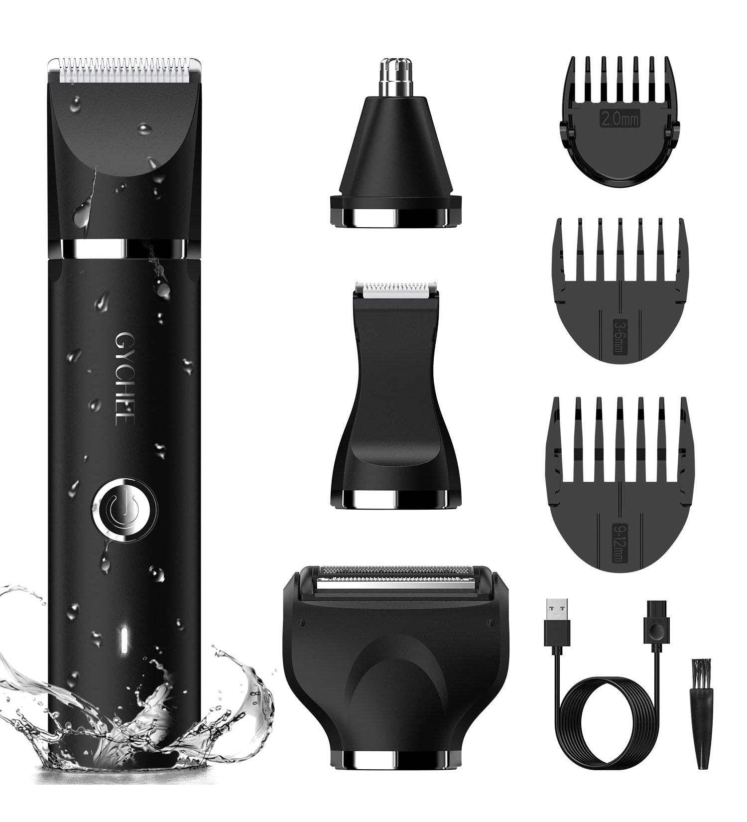 7-in-1 Men's Body Shaver & Groomer | Electric Razor Ear & Nose Trimmer Waterproof USB - Precision Hair Removal - Buy Online on GoSupps.com
