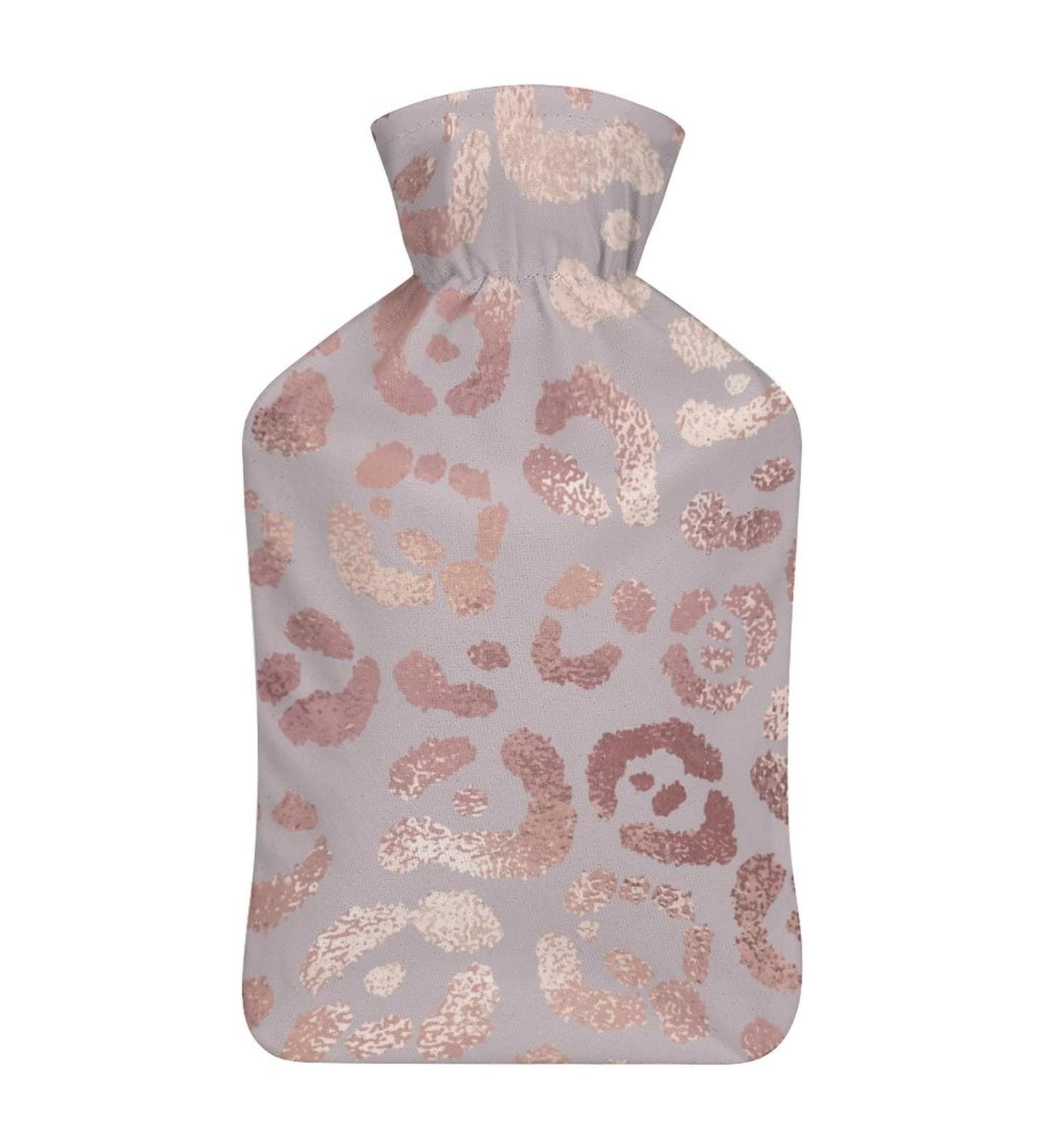Leopard Skin Hot Water Bottle with Lid | Rubber Pain Relief | Ideal for Cramps & Foot Warmer | Hot & Cold Therapy - Buy Online on GoSupps.com