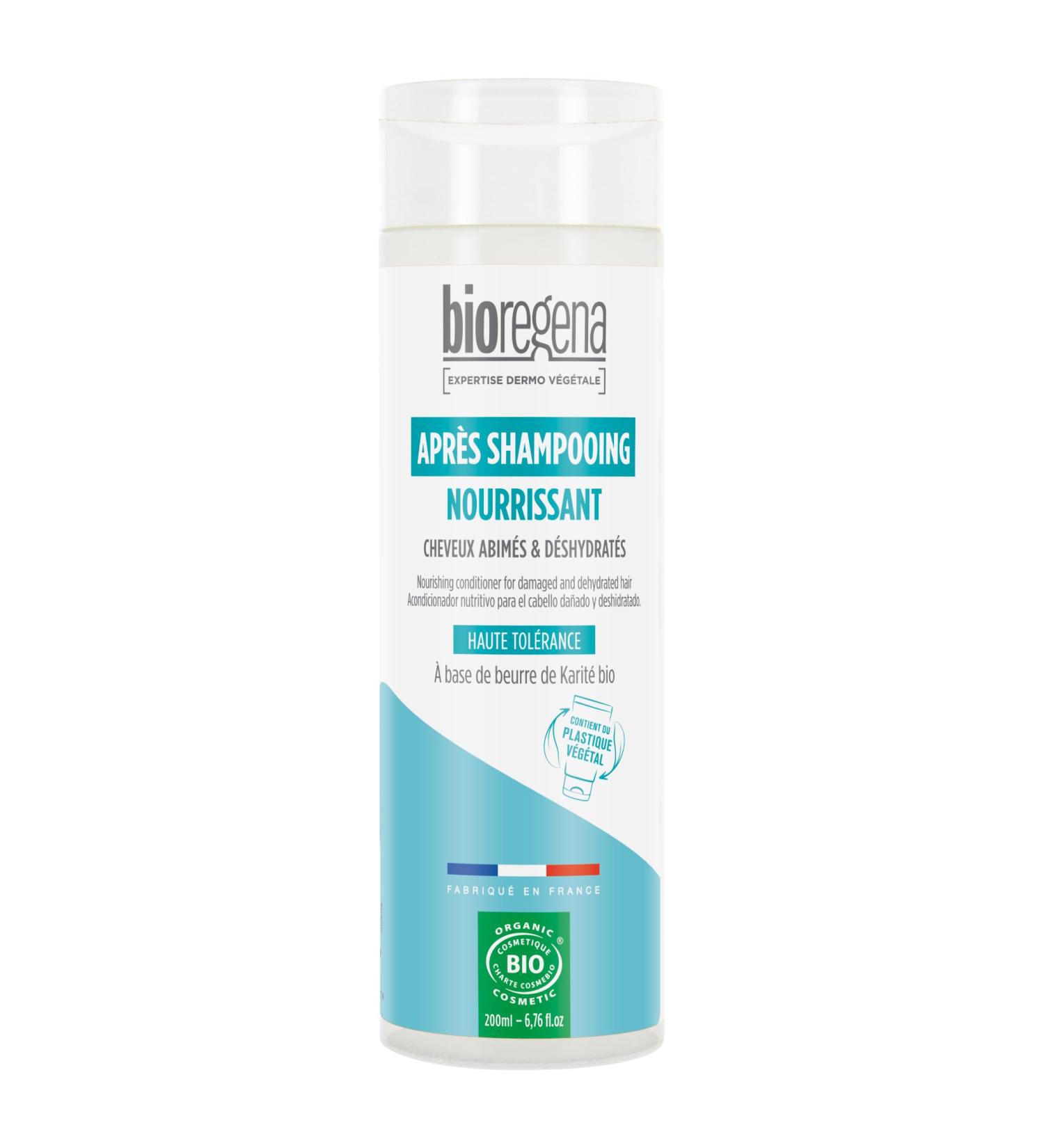 Bioregena | Apr s-Shampooing Nourrisant Bio | Cheveux abim s & D shydrat s | Facilite le coiffage & D m le | Cheveux doux & souples | Enrichi en beurre de Karit | Made in France | 200 ml