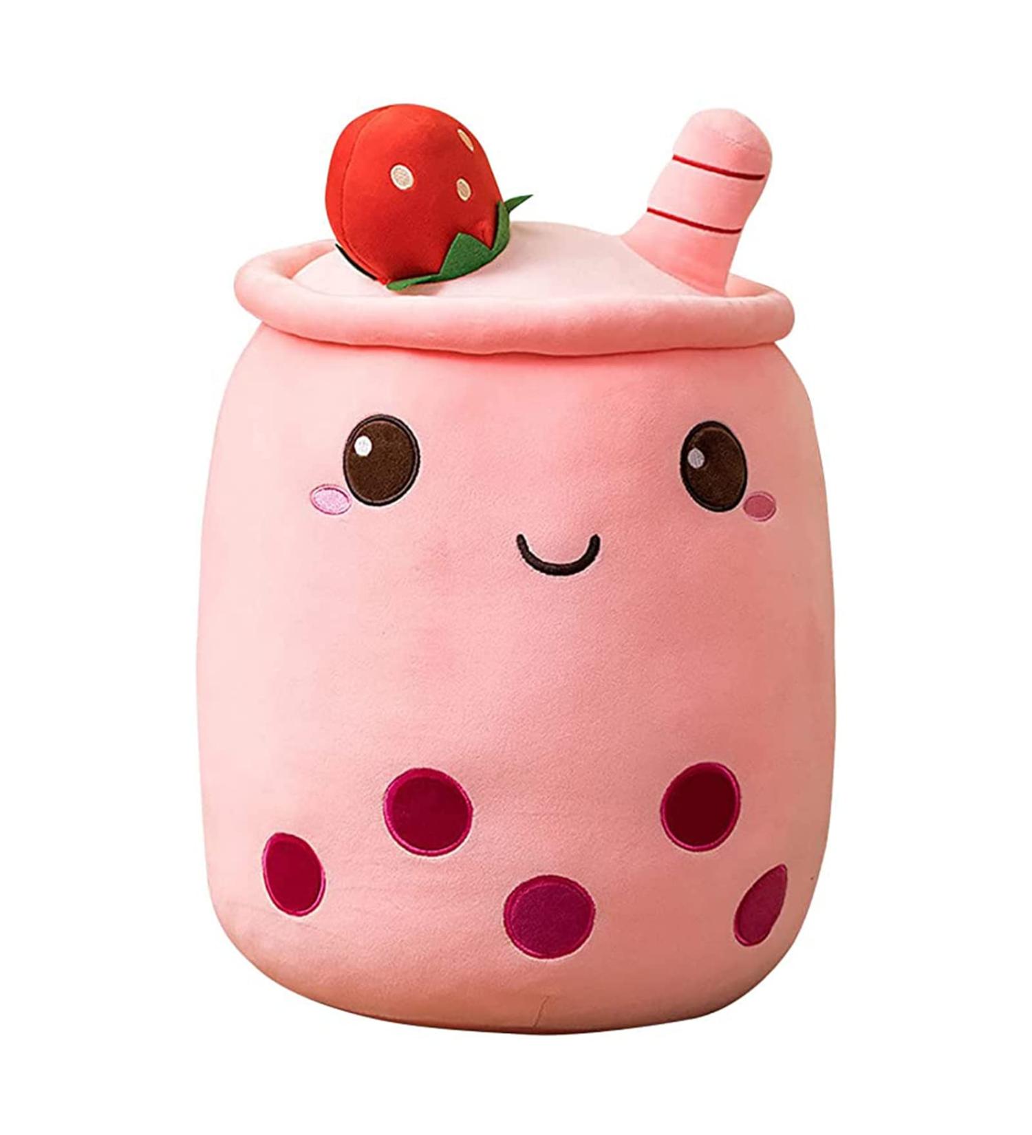 Domeilleur BoBa Plushie 24cm Red Soft Pillow Stuffed Toy | Bubble Tea Cup Shaped Hugging Cushion | Gift for Girlfriend | Skin-friendly Comfortable Cuddle Toy - Buy Online on GoSupps.com