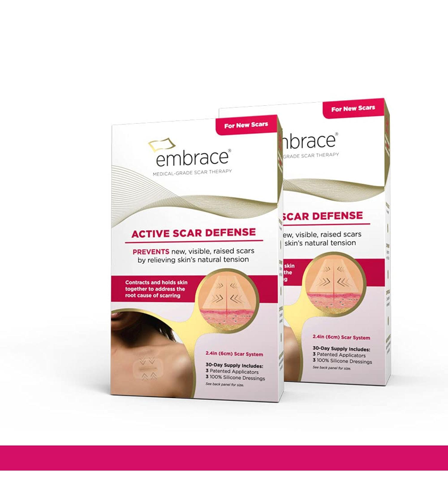 Embrace Active Scar Defense - FDA-Cleared Silicone Scar Sheets for New Scars | 60 Day Supply | Medium 2.4 Inch - Buy Online on GoSupps.com