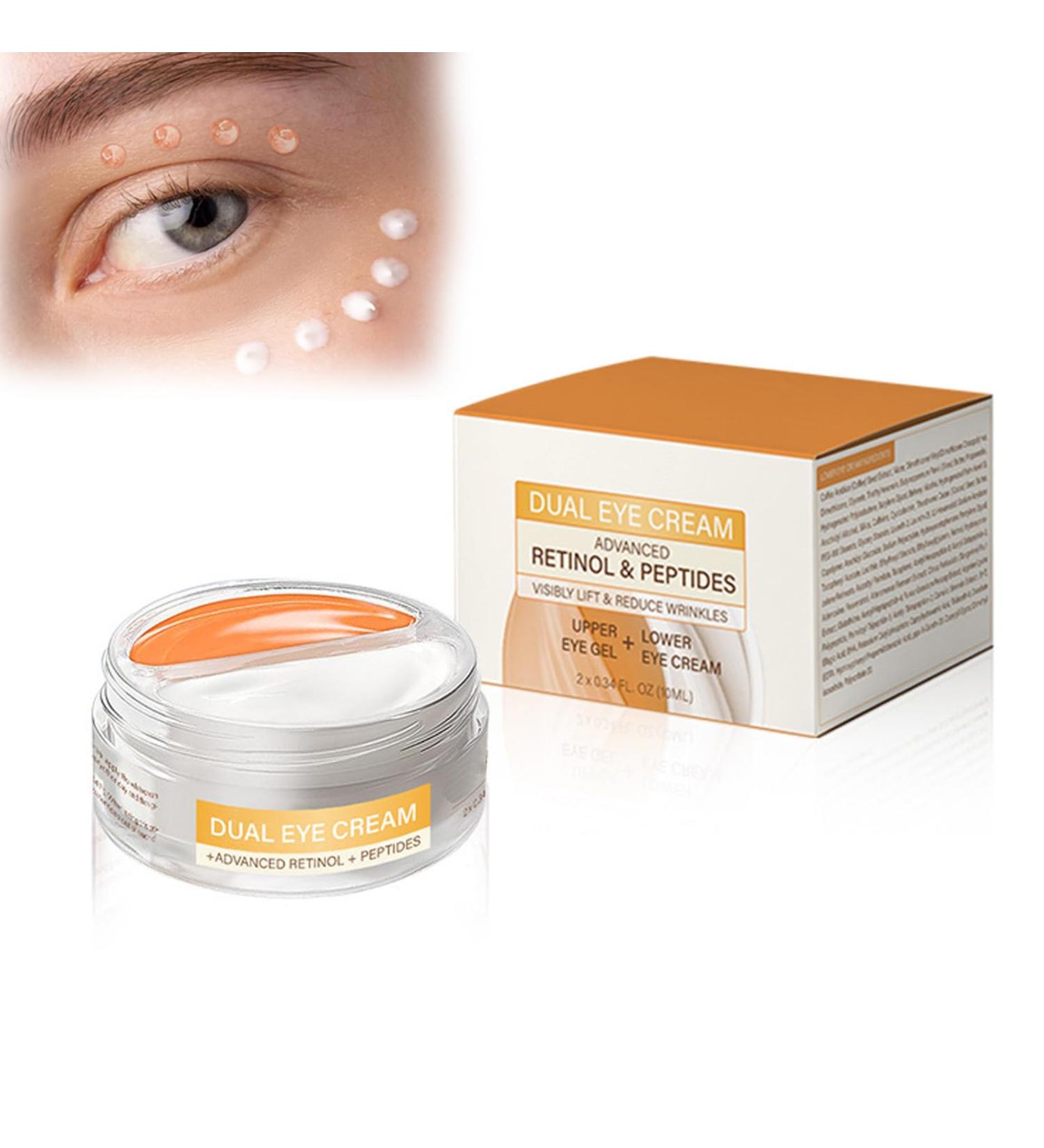 Eye Cream with Advanced Retinol + Peptides + Caffeine for Puffy Eyes and Dark Circles Wrinkles Anti Aging Under Eye Bags Treatment Instant Tightener Fragrance Free (1*set) - Buy Online on GoSupps.com