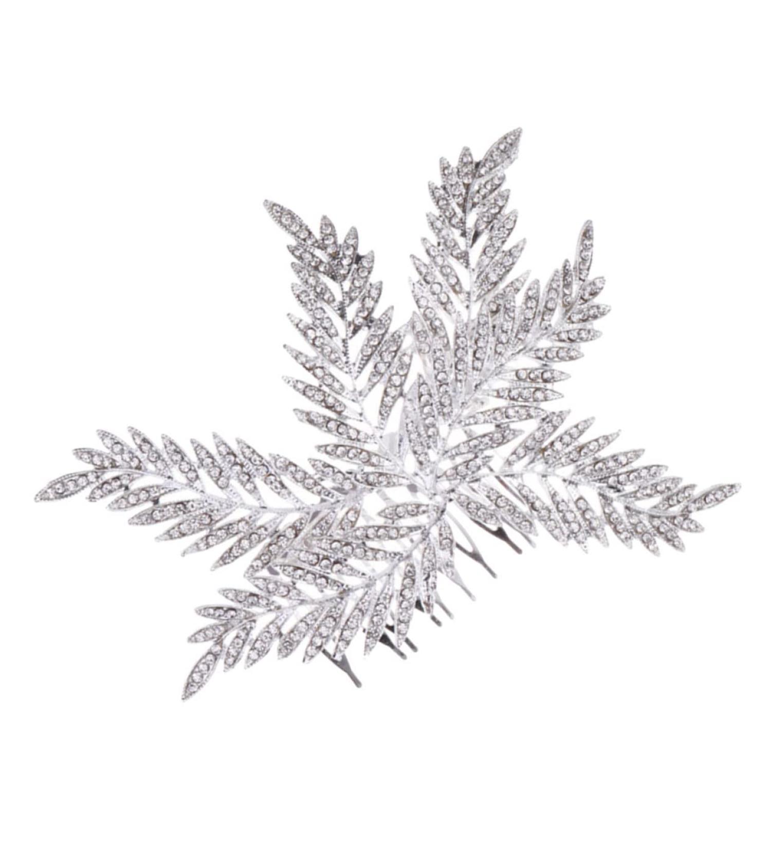 minkissy Comb bridal comb winter wedding decor bridal headpieces for wedding Bridal Hair women hair leaves hair comb Snowflake crystal headpiece hair decor alloy bride rhinestones Wig - Buy Online on GoSupps.com
