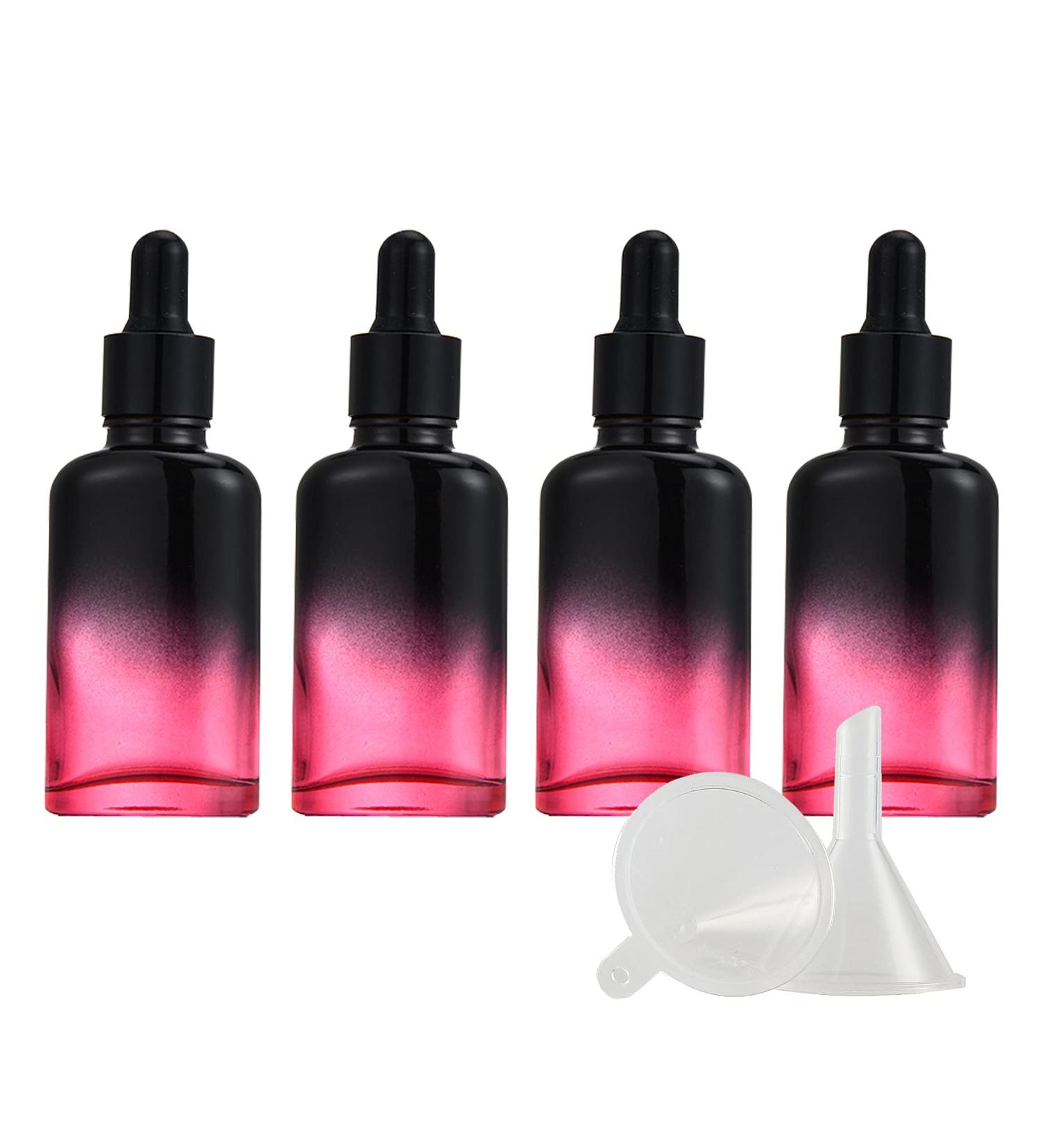 Zeoabsy 4 Pack 30ml Gradient Black Red Oval Glass Pipette Bottles - Ideal for Essential Oils & Aromatherapy - Buy Online on GoSupps.com