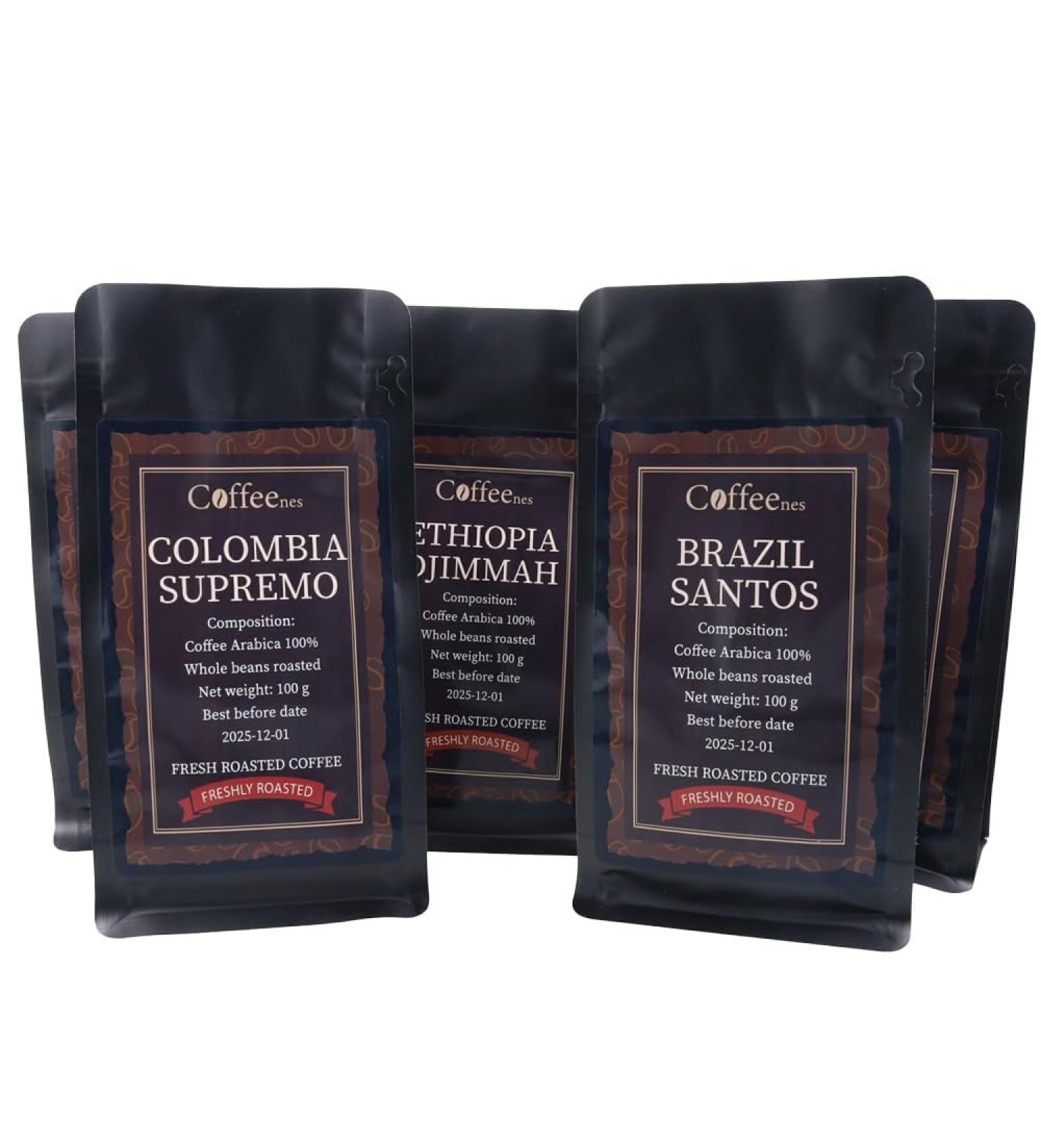 Coffeenes Coffee Beans 8 x 100 g - Assortment of Coffee Beans 8 Flavors - Tasting Box - Arabica Coffee Beans - Coffee Bean Gift Box - Buy Online on GoSupps.com