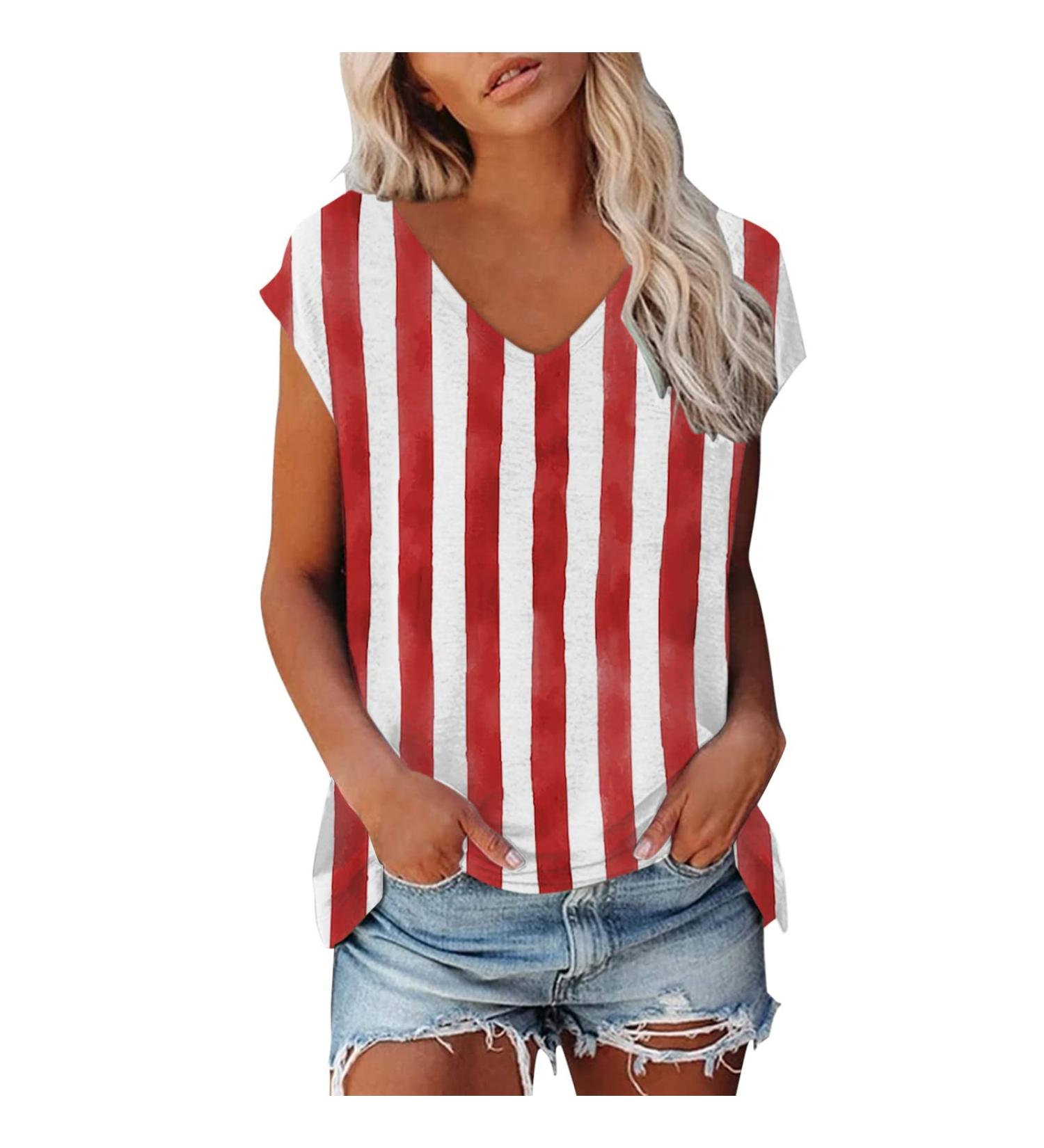Short Sleeve T Shirts Clothing Woman T-Shirt Casual Black Clothing Top Women's Floral Pattern for Women Crop Tops Shirt Shirts Top Women's Summer Tank Top 1 Red M - Buy Online on GoSupps.com