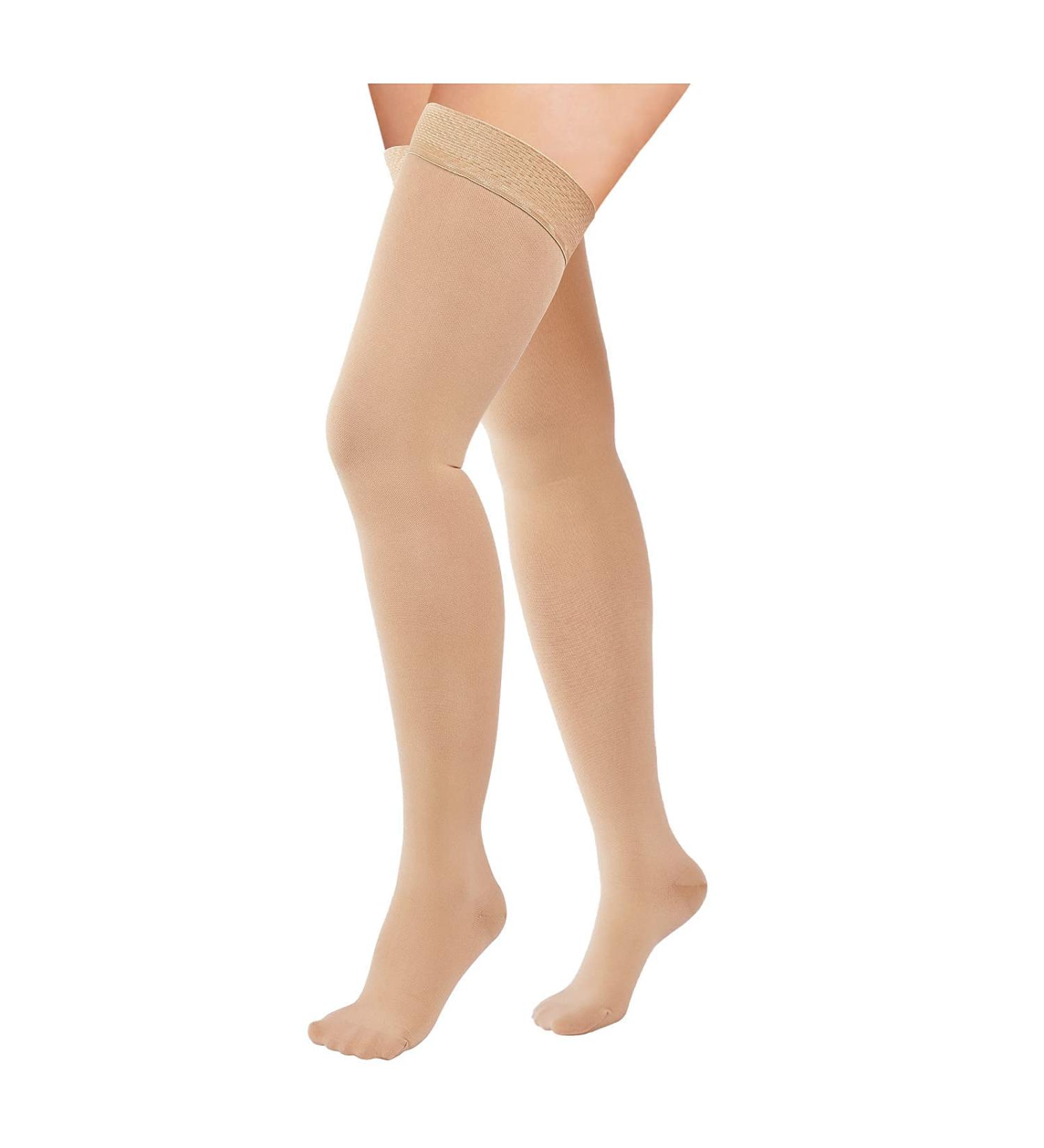 Totexil Thigh High Compression Stockings 15-20mmHg - Beige XX-Large - For Men & Women - Medical Grade - Silicone Dot Band - Support for Sports, Running, Varicose Veins - Buy Online on GoSupps.com