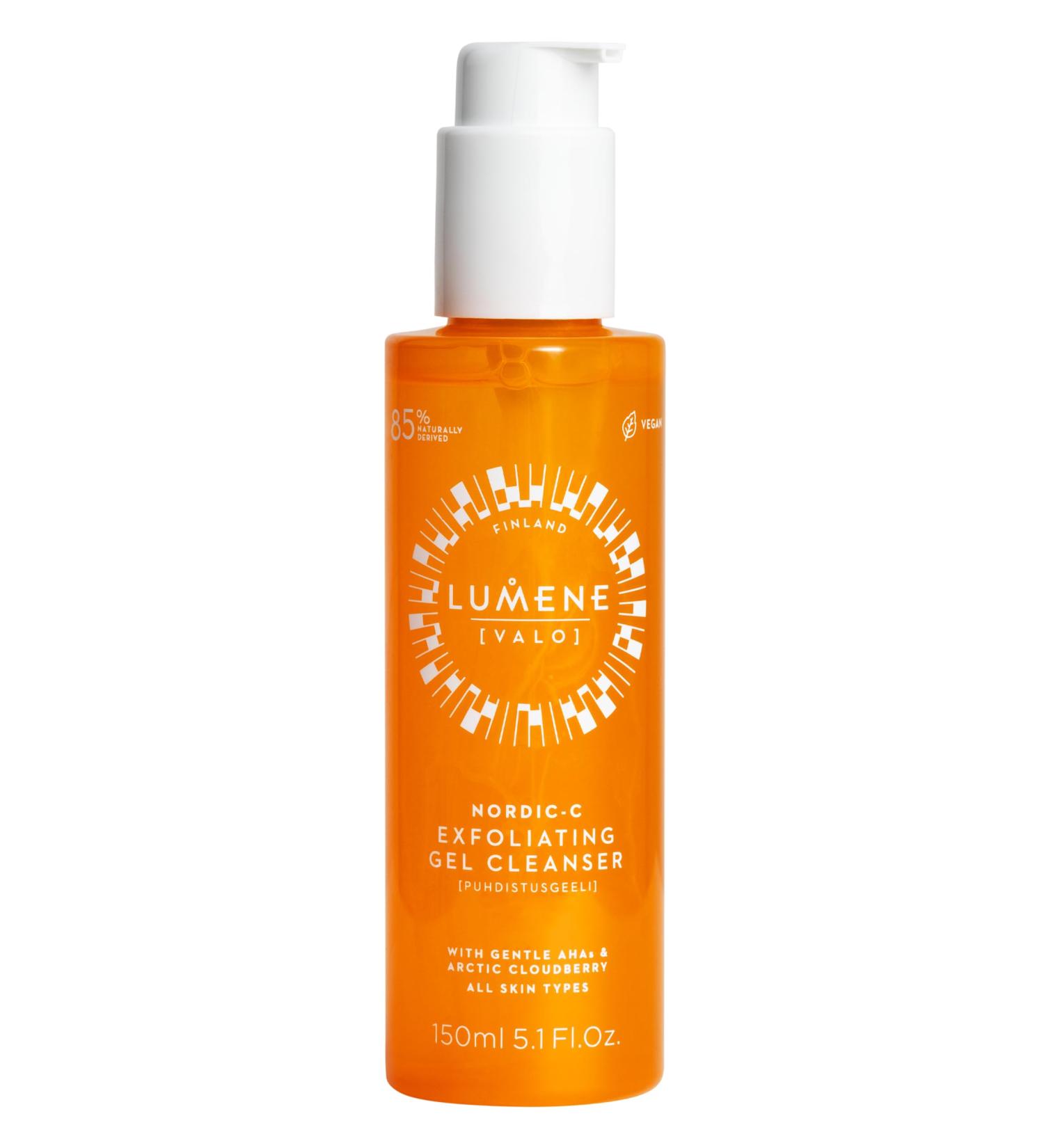 LUMENE Nordic-C Valo Exfoliating Gel Cleanser | Vitamin C & AHAs | Arctic Cloudberry Seed Extract | Removes Makeup & Impurities | Gentle Daily Exfoliation | Vegan & Upcycled Ingredients | 5.1 Fl.oz. - Buy Online on GoSupps.com