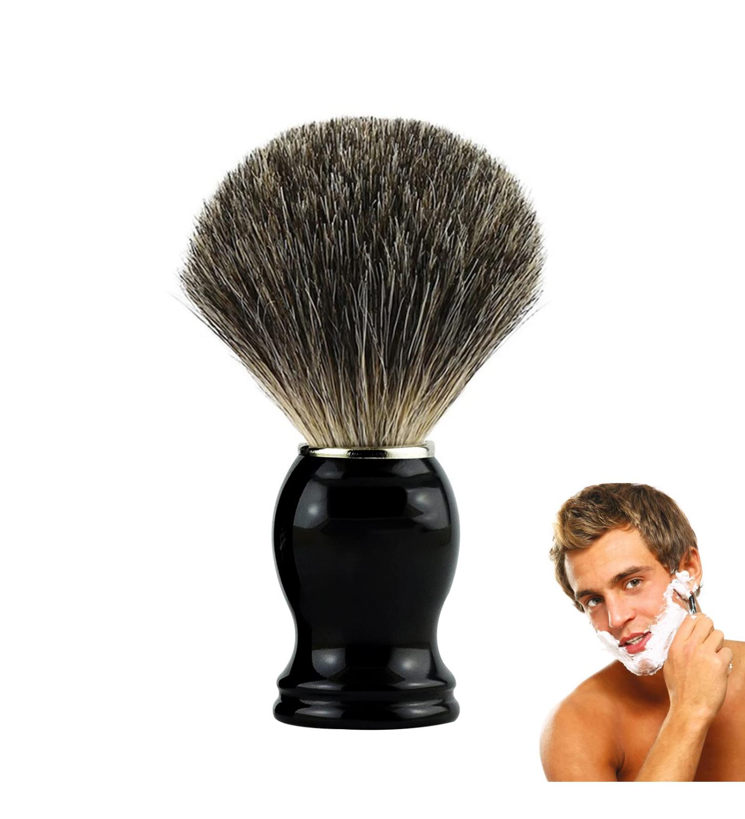 Premium Badger Shaving Brush - High-Quality Razor Brush with Real Hair & Metal Accents for a Smooth Skin-Friendly Shave - International Shipping Available - Buy Online on GoSupps.com