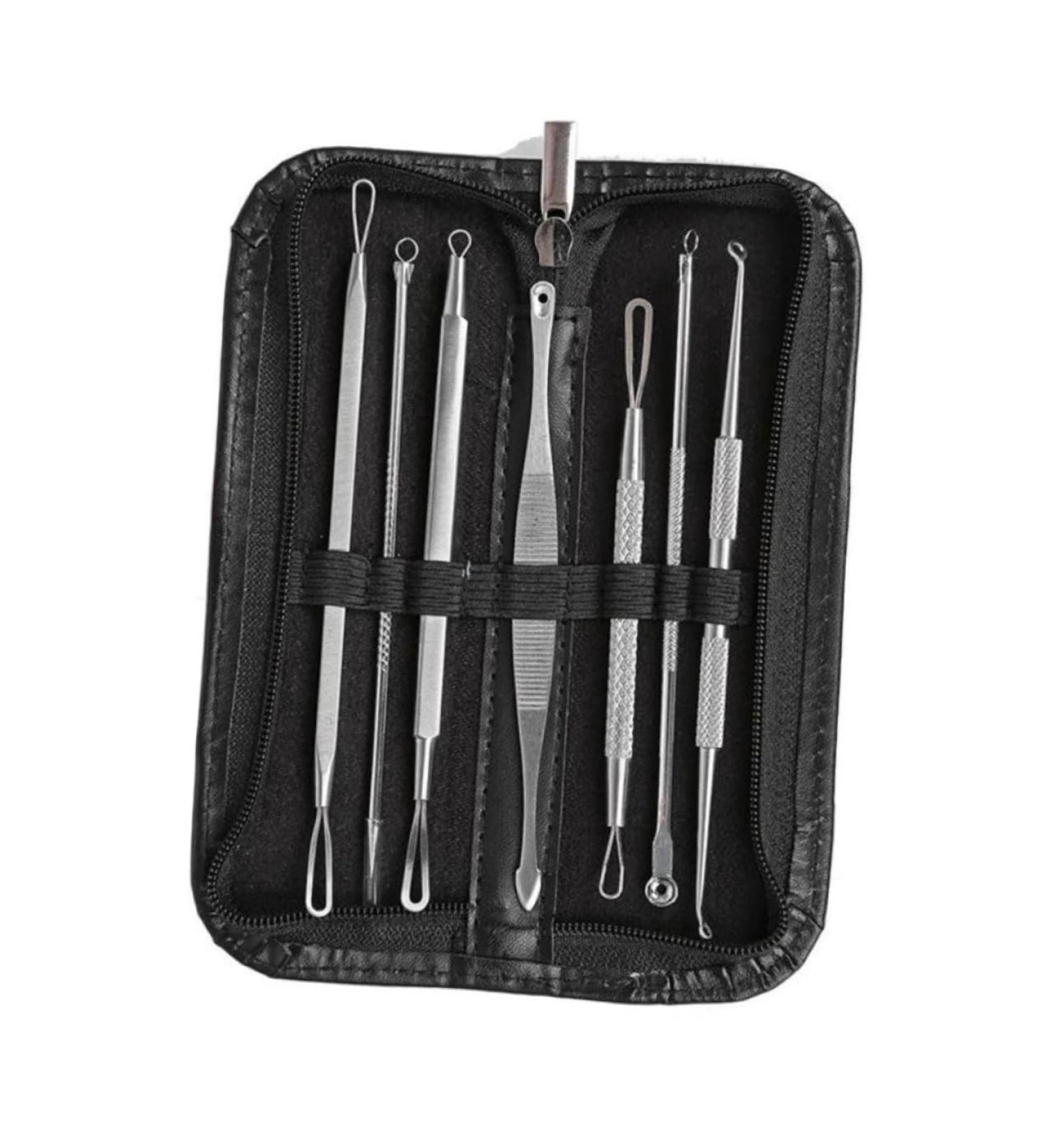 DRESSOOS 7pcs Blackhead Extractor Blackhead Removal Tool Extractor Tools Comedone Extractor Silver