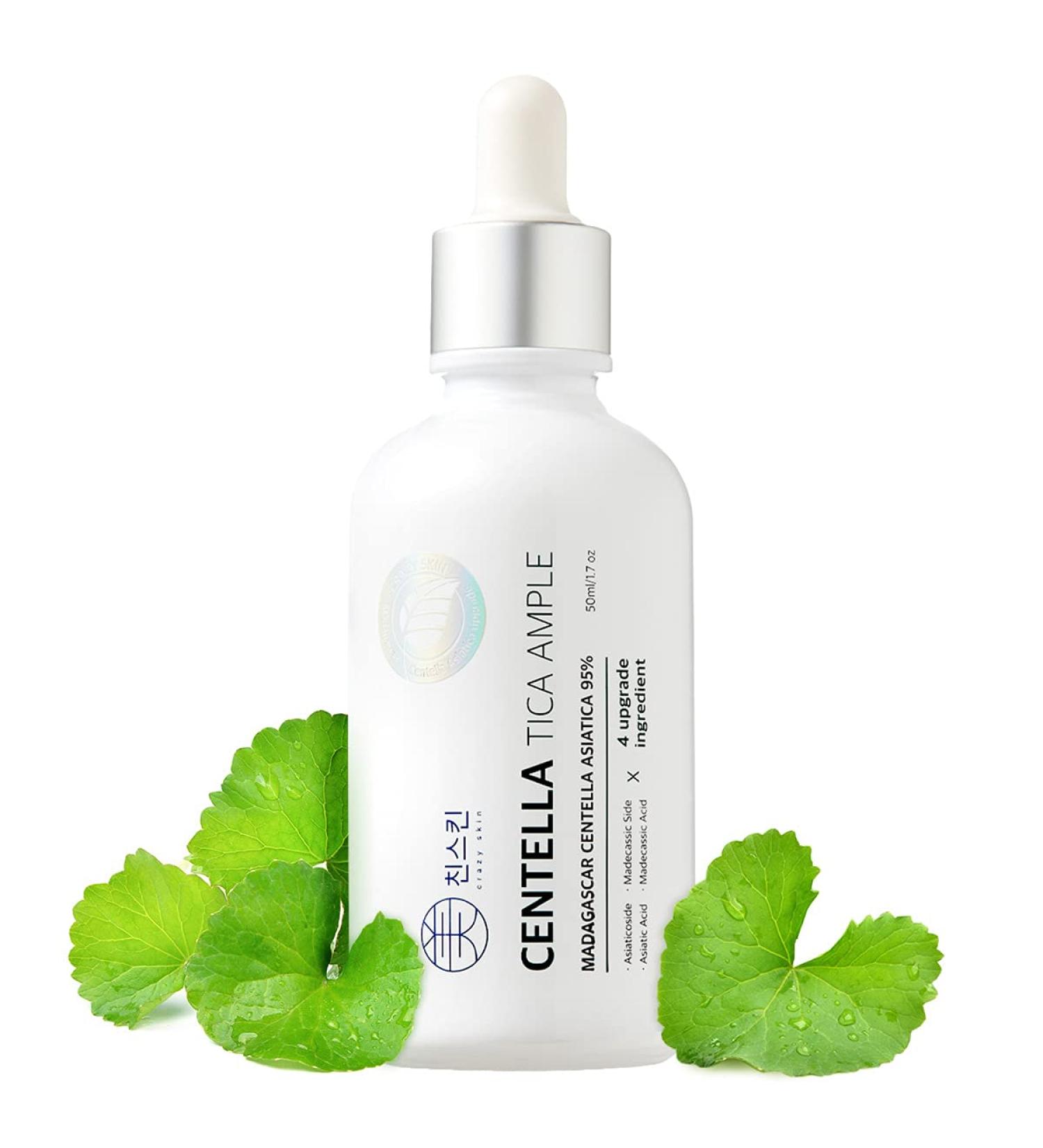 CRAZYSKIN Centella Tica Ampoule 1.7 fl. oz. - Redness Relief for Troubled Skin | Korean-Made Facial Serum - Buy Online on GoSupps.com