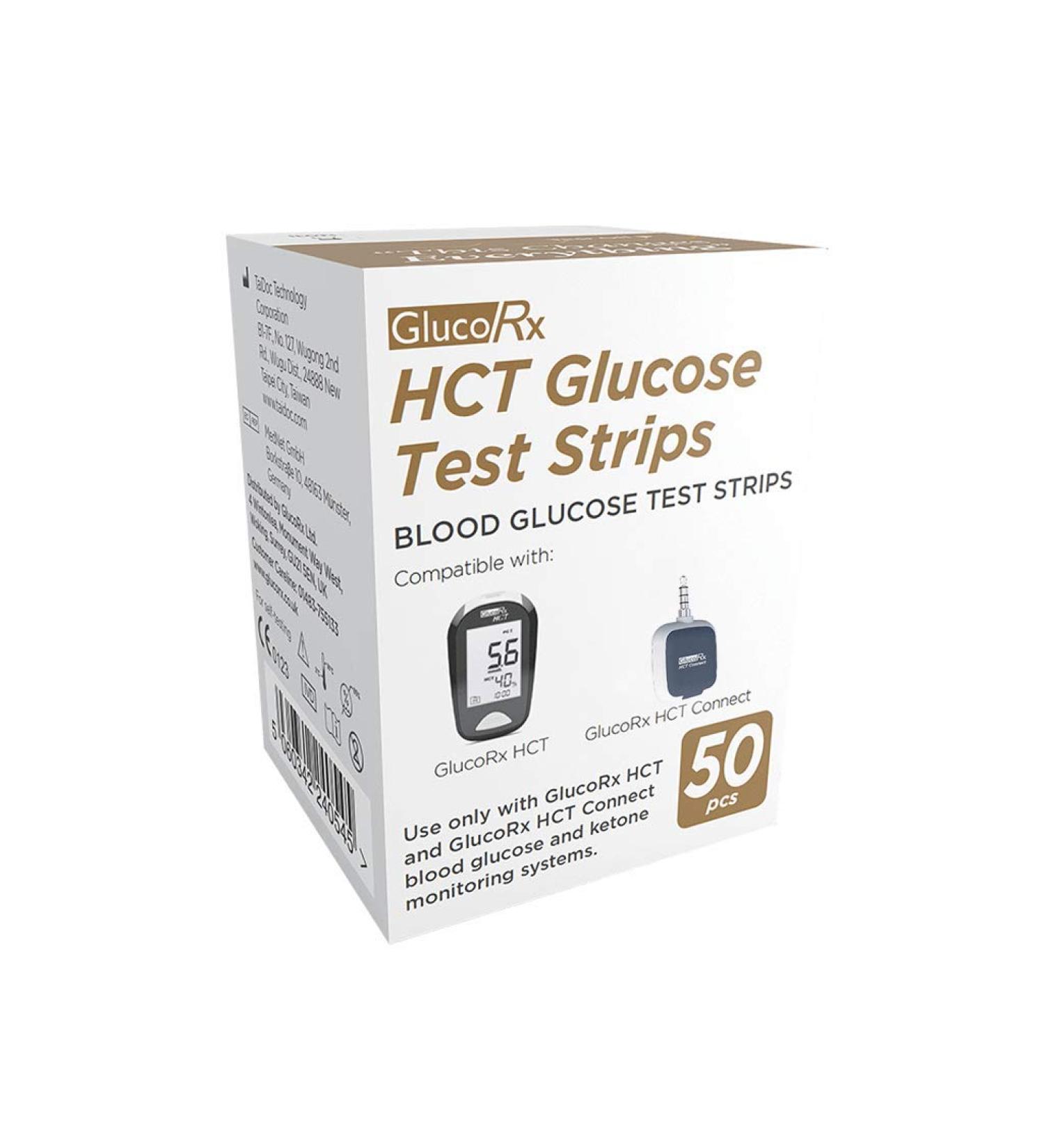 GlucoRx HCT Glucose Test Strip 50 Pack 50 count (Pack of 1)
