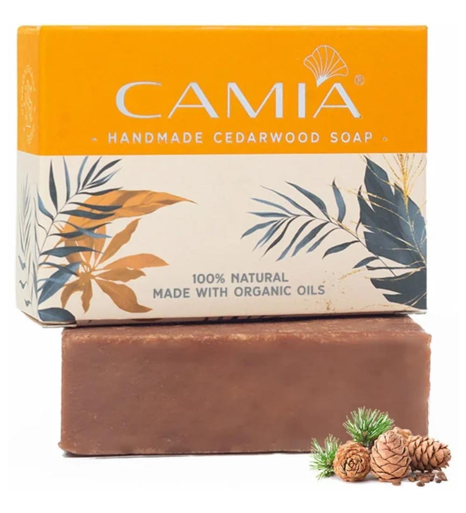 CA.MIA 100% Organic Handmade Cedarwood Soap | Natural Vegan Luxury Bath Soap | Cruelty-Free Chemical & Preservative-Free - Buy Online on GoSupps.com