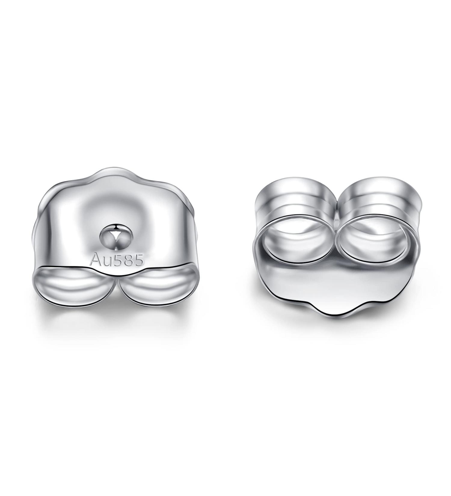 LUCKMORA 14K White Gold Earring Backs | 0.15g AU585 Butterfly Replacements for Studs | Hypoallergenic Pierced Secure Design - Buy Online on GoSupps.com