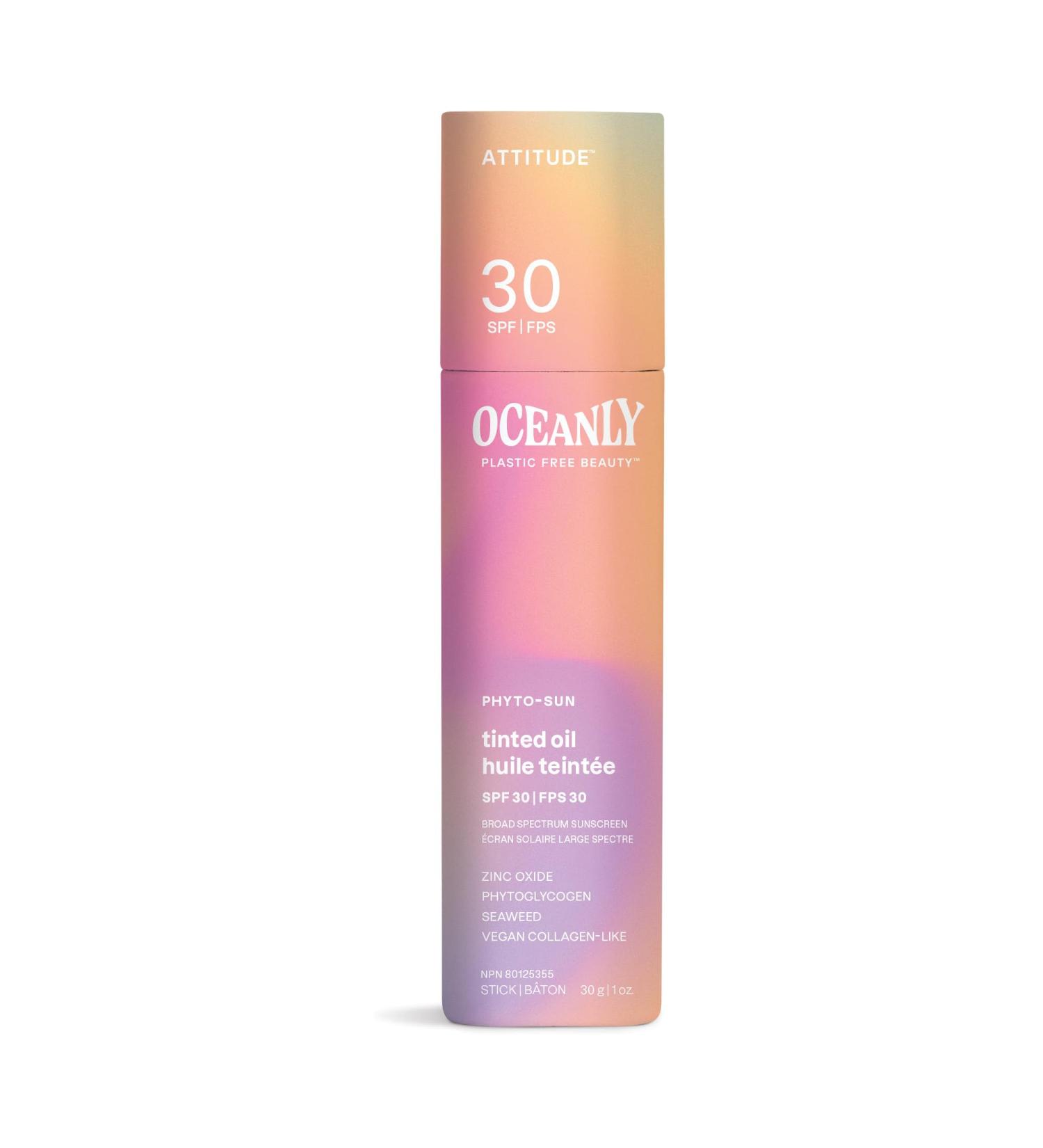 ATTITUDE Oceanly Tinted Oil Stick with SPF 30 EWG Verified Plastic-Free Broad Spectrum UVA/UVB Protection with Zinc Oxide Universal Tint Unscented 1 Ounce 1 Ounce (Pack of 1) - Buy Online on GoSupps.com