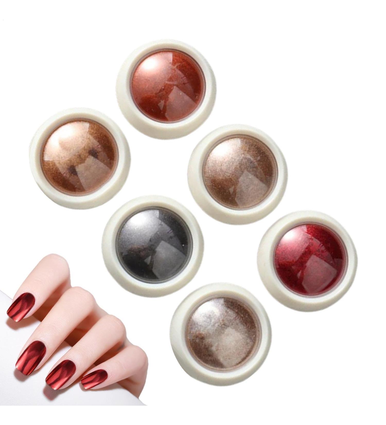 Poudre de ongles chrom e ensemble de poudre chrom e ongles | 6 couleurs Miroir Effet Fingernail Chrome | Shimmer Nail fournit de la poudre pour le festival les rencontres le 03 C - Buy Online on GoSupps.com