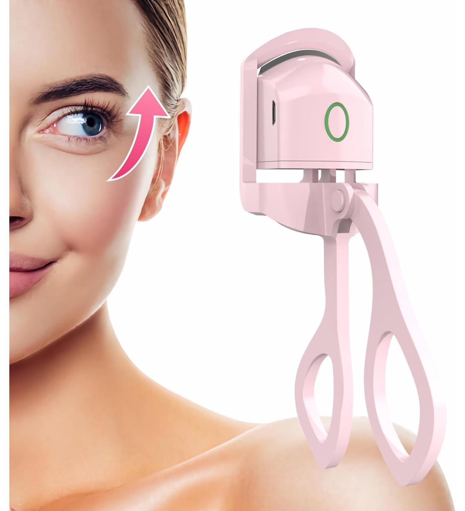 Heated Eyelash Curlers Rapid Heated Lash Curler Quick Natural Curling for Long Lasting with Sensing Heating Silicone Pad 2 Tempreture Setting & USB Rechargeable Eye Lash Curler (Pink) - Buy Online on GoSupps.com