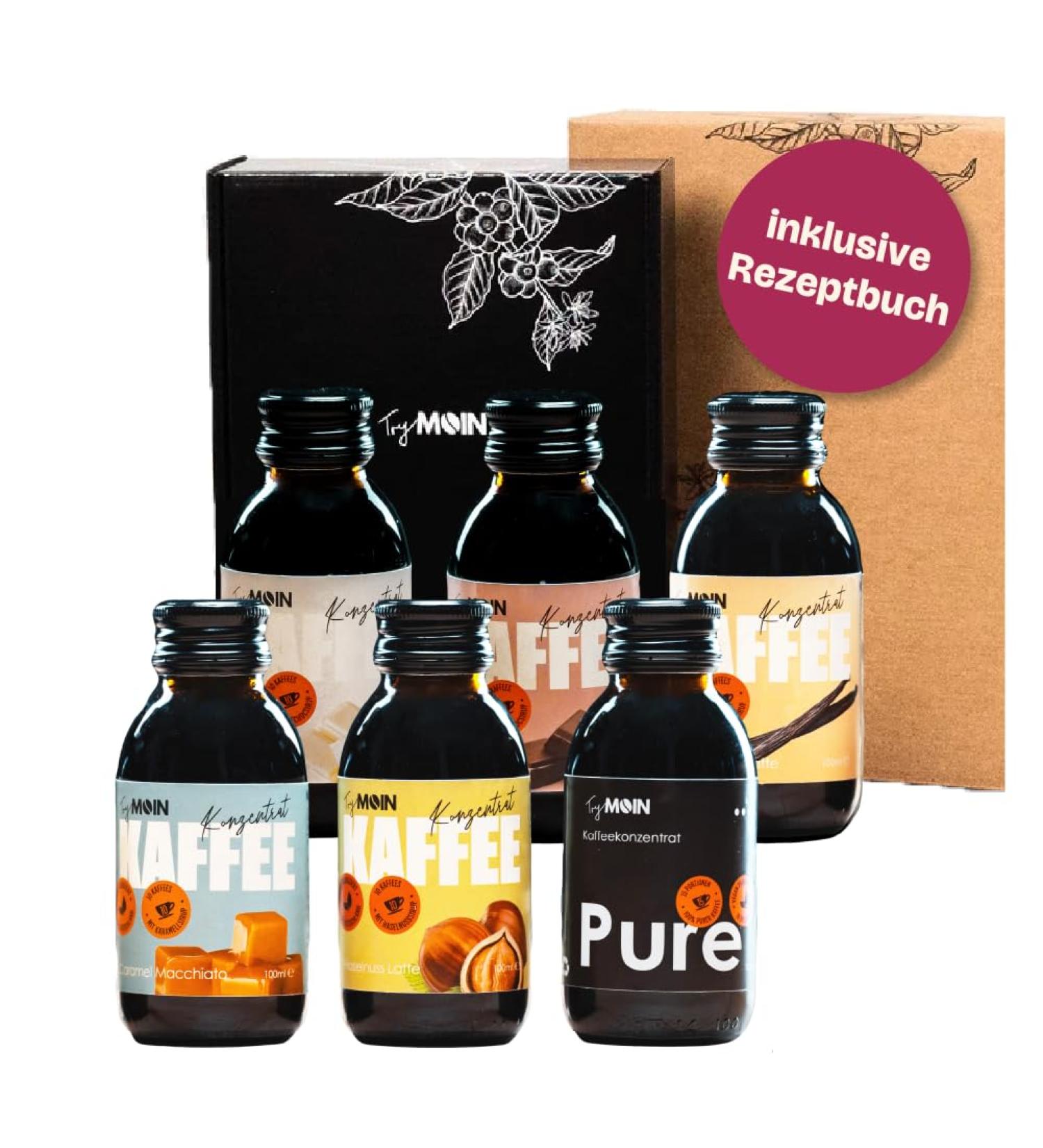 Trymoin Trial & Gift Set - 6 Bottles of Premium Coffee Circuits with Syrup & Recipe Book | Barista-Level Iced Coffee Gift Set - Buy Online on GoSupps.com