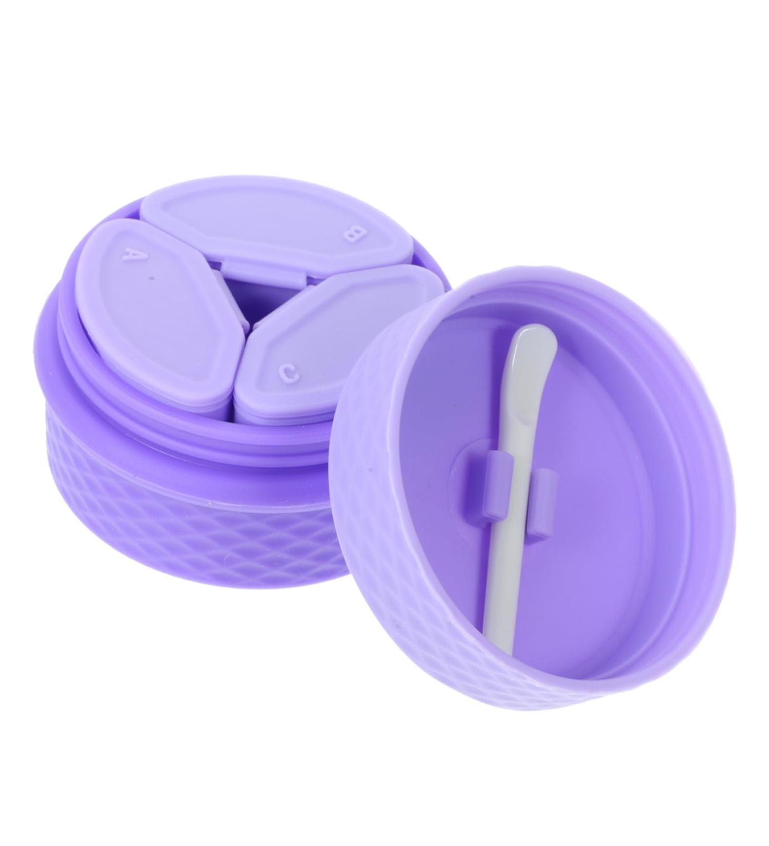 Ipetboom 1 Set Cream Box Makeup Container Molde De Para Resina Silicone Containers Leakproof Cosmetic Jar Travel Containers Silicone Cream Jar Travel Size Little Cream Purple Silica Gel 6.5X6.5X4.5CM Purple - Buy Online on GoSupps.com