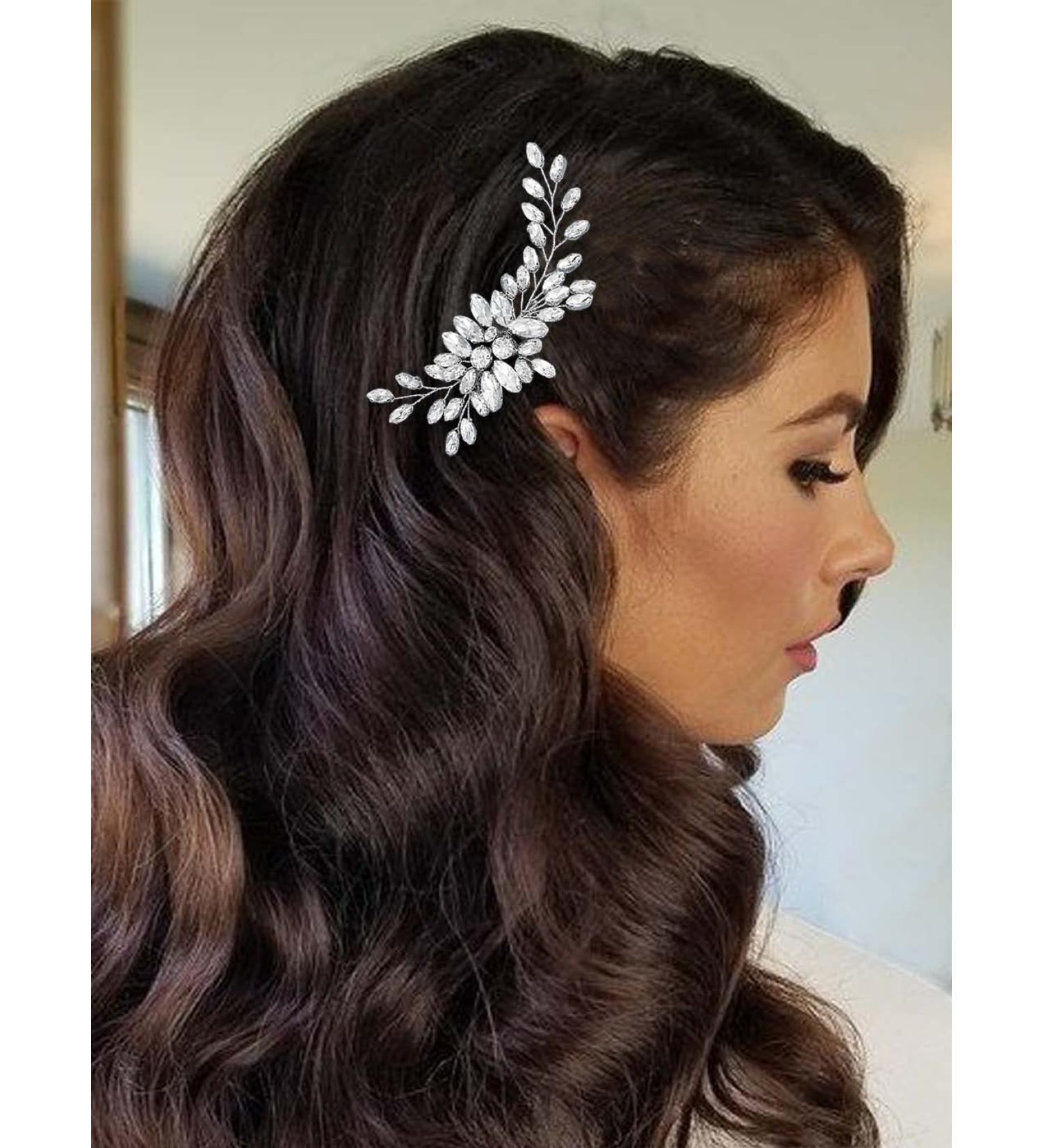 Catery Bride Wedding Rhinestones Hair Comb - Bridal Hair Jewelry for Women - Crystal Headpiece Side Comb - Wedding Hair Accessories - Buy Online on GoSupps.com