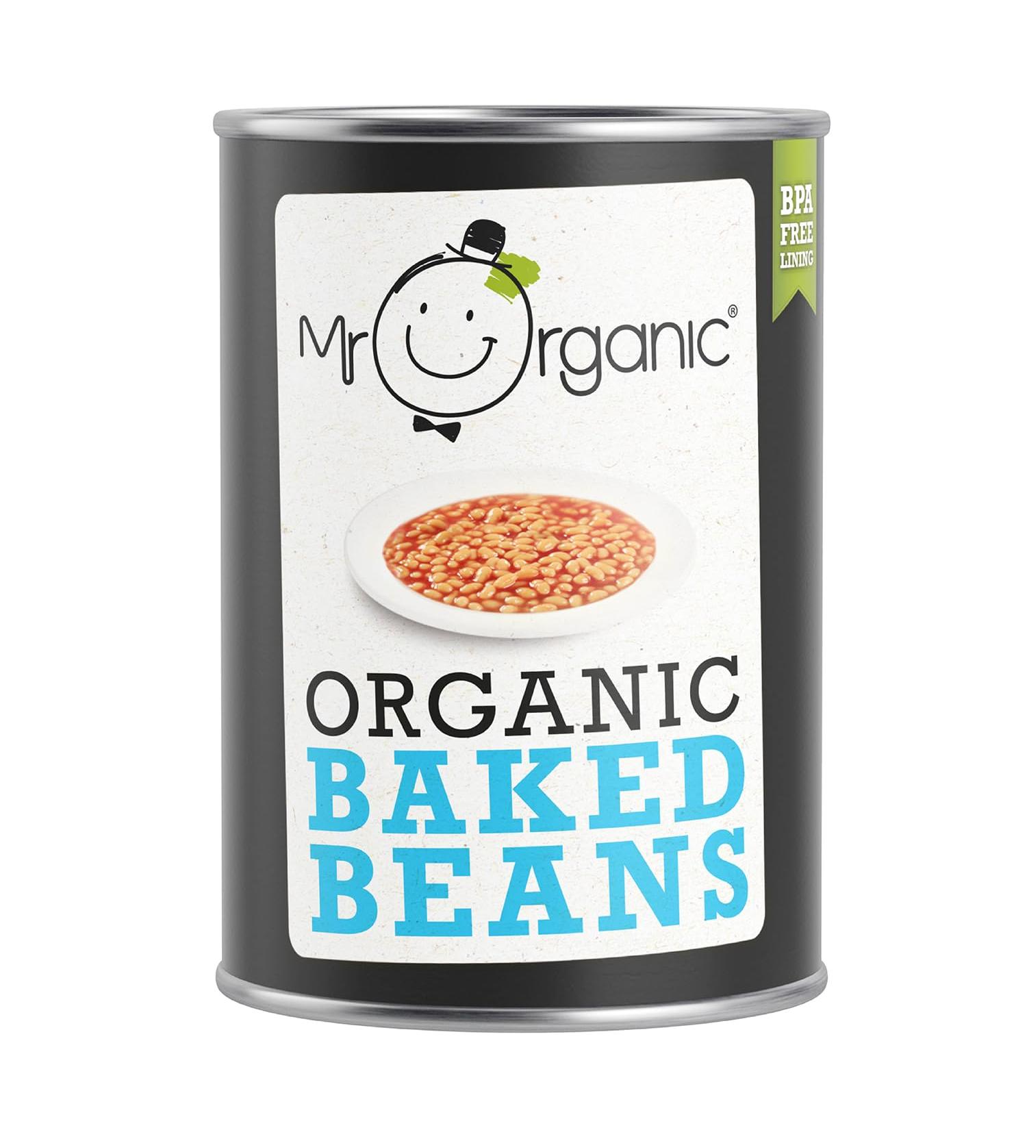 Mr Organic Certified Organic Vegan Baked Beans in BPA-Free Tin Tomato 400g (Pack of 1) - Buy Online on GoSupps.com