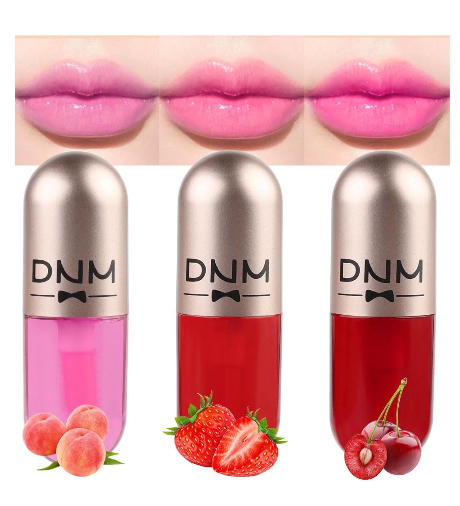 BINGBRUSH Color Changing Lip Gloss Set - 3 Pcs Tinted Plumping Lipstick & Moisturizing Lip Balm - Peach Strawberry Red Cherry - Longlasting High-Shine Lip Care - International Shipping Available - Buy Online on GoSupps.com