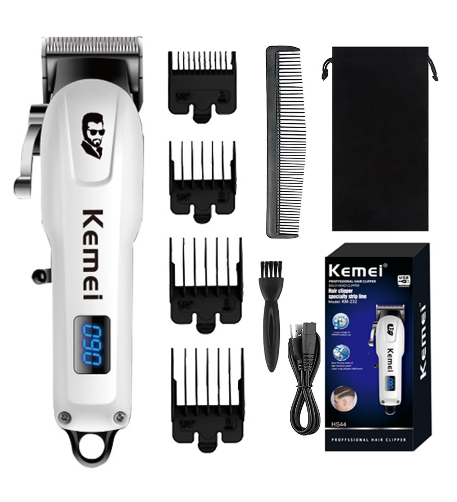 Buy KEMEI KM-232 Electric Beard Trimmer for Men - Cordless Hair Clipper Kit with LED Display - Best International Shipping - Buy Online on GoSupps.com