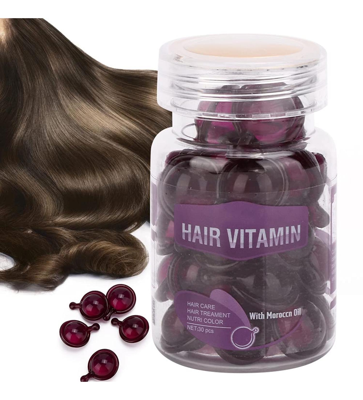 Hair Care Vitamin Capsules Serum - Moisturizing, Anti-Frizz, Repair Damage, Essential Oil Conditioner for Women (Purple) - Buy Online on GoSupps.com